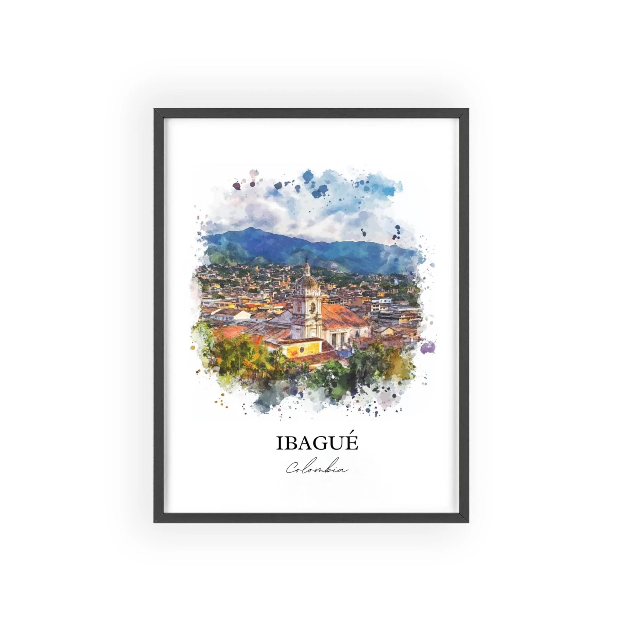 Ibagué, Colombia – Watercolor Art Print - Image 7