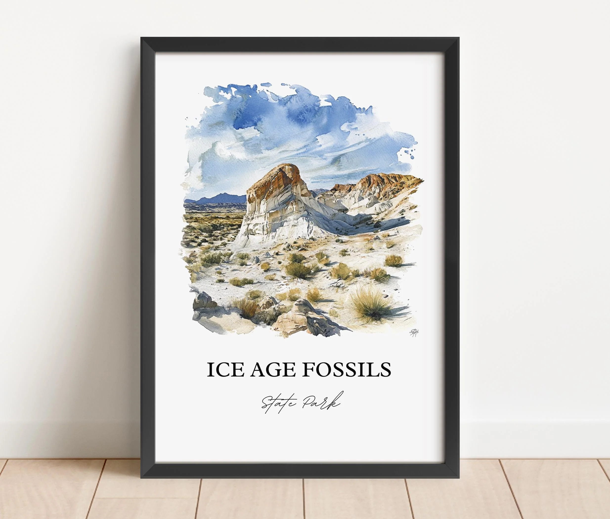 Ice Age Fossils Park, Nevada, USA – Watercolor Art Print - Image 4