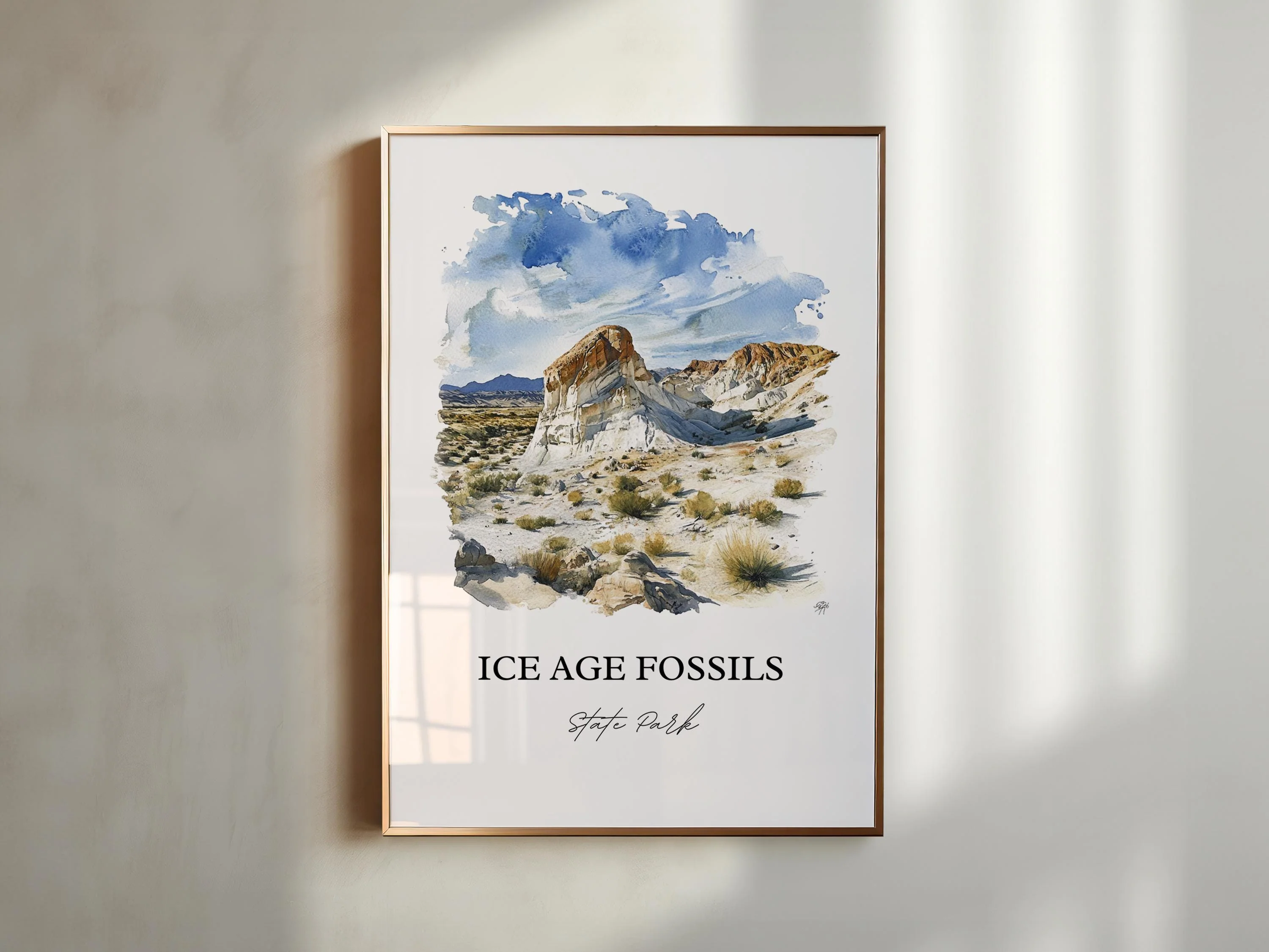 Ice Age Fossils Park, Nevada, USA – Watercolor Art Print - Image 6