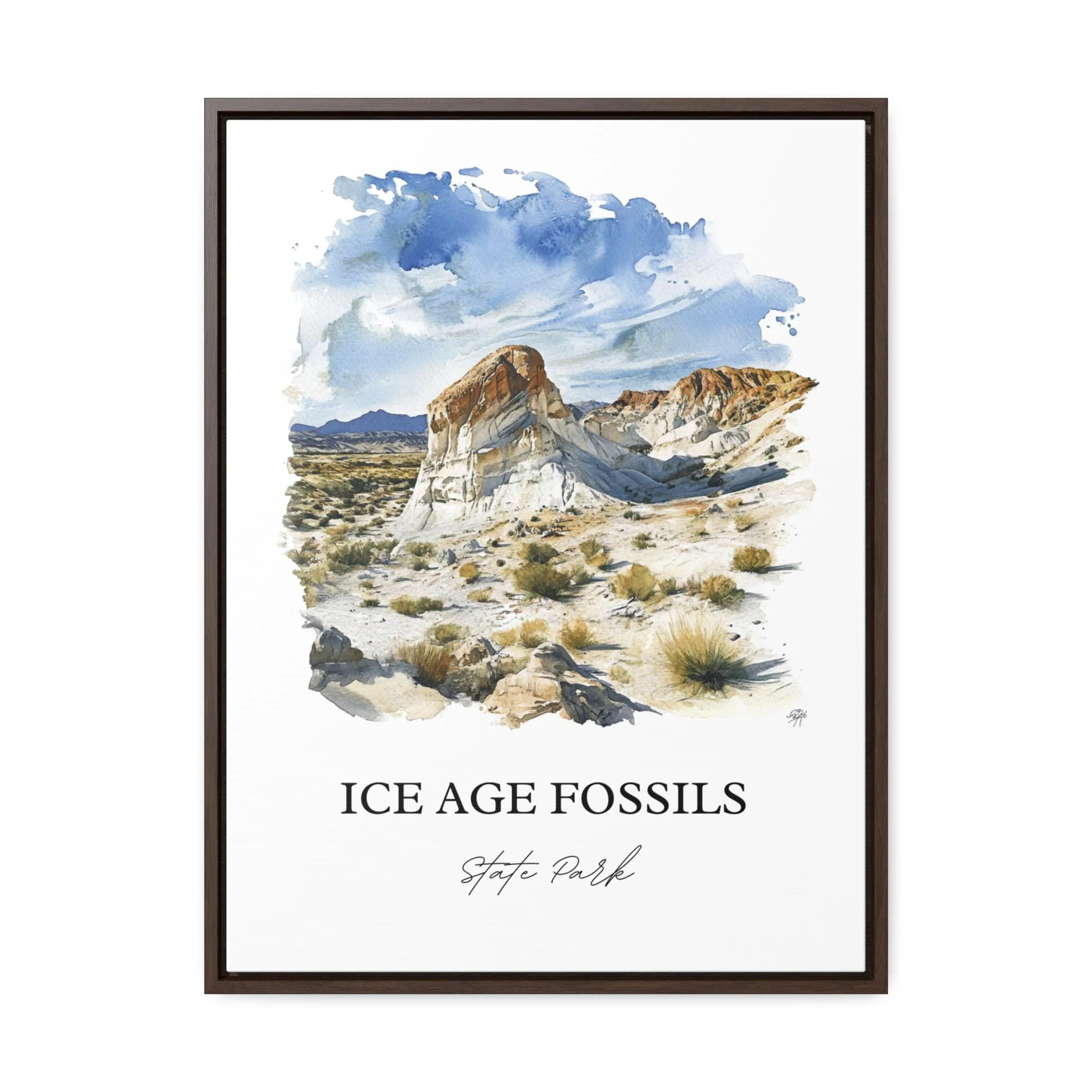 Ice Age Fossils Park, Nevada, USA – Watercolor Art Print - Image 7