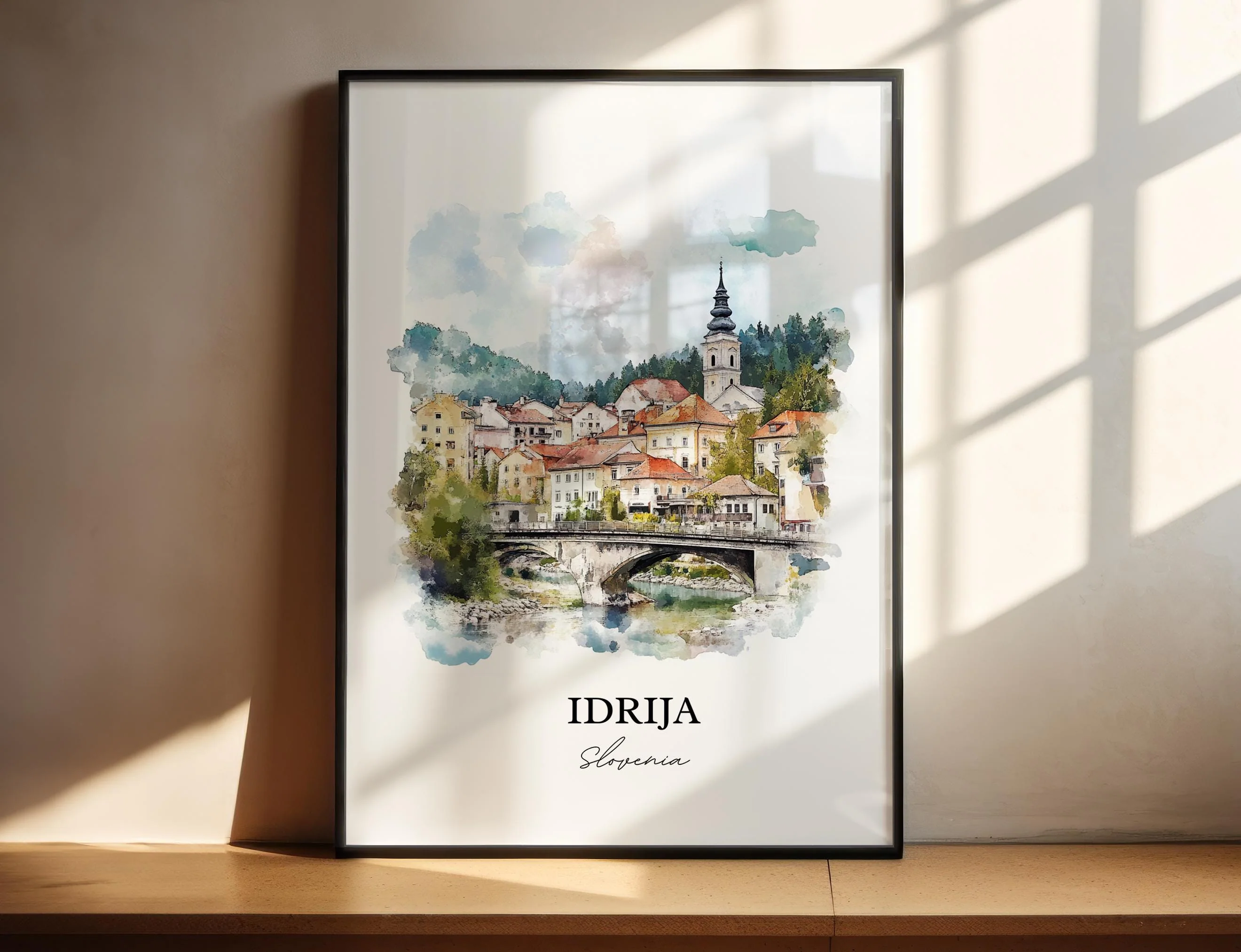 Idrija, Slovenia – Watercolor Art Print