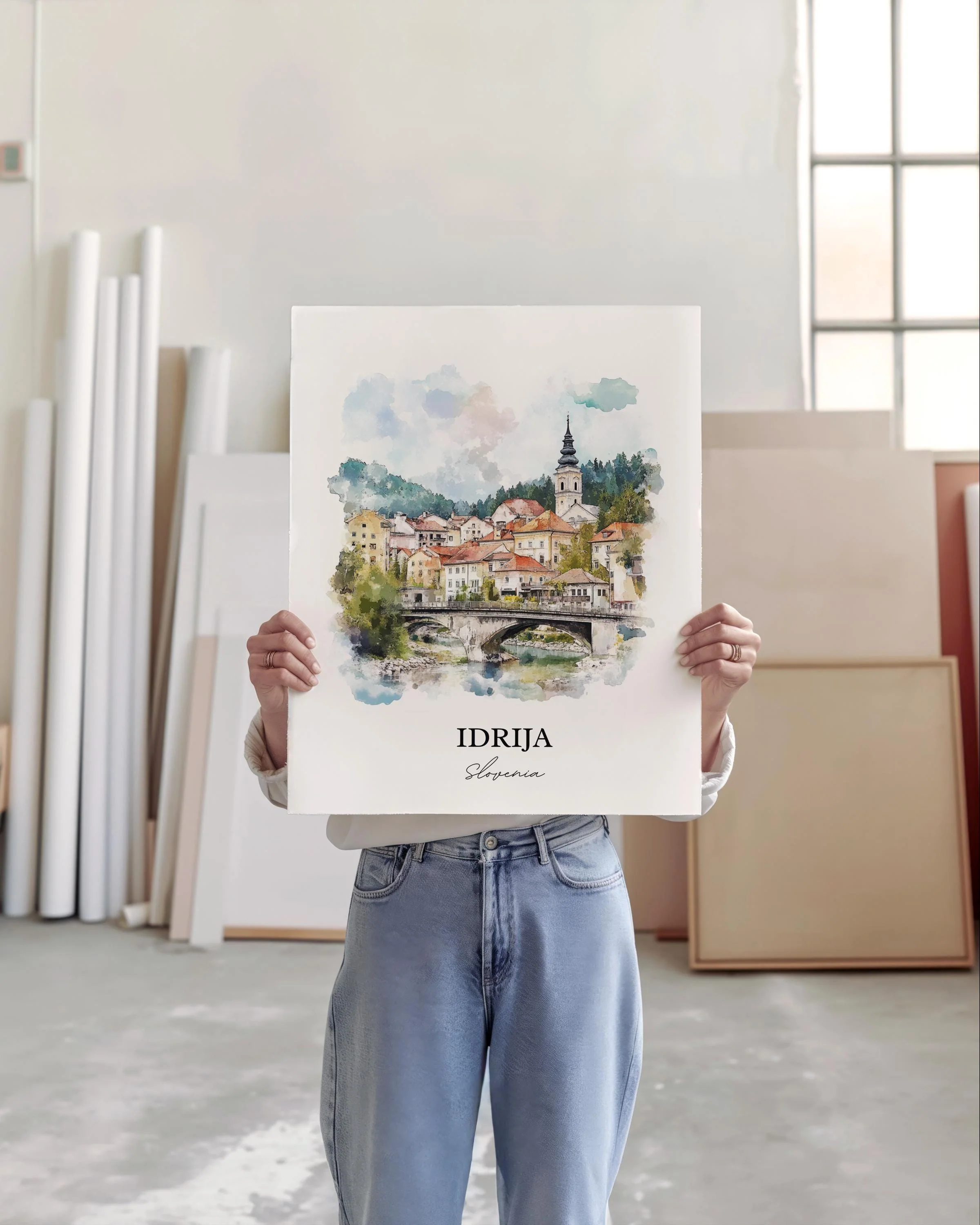 Idrija, Slovenia – Watercolor Art Print - Image 4