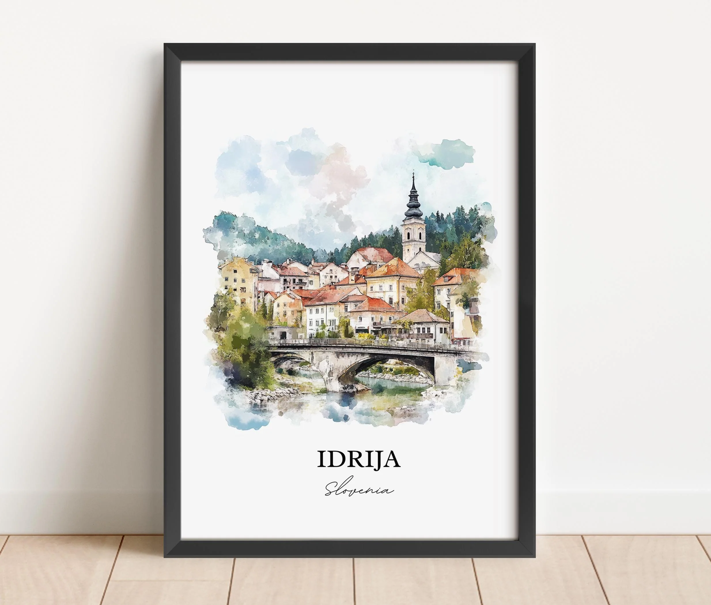 Idrija, Slovenia – Watercolor Art Print - Image 6