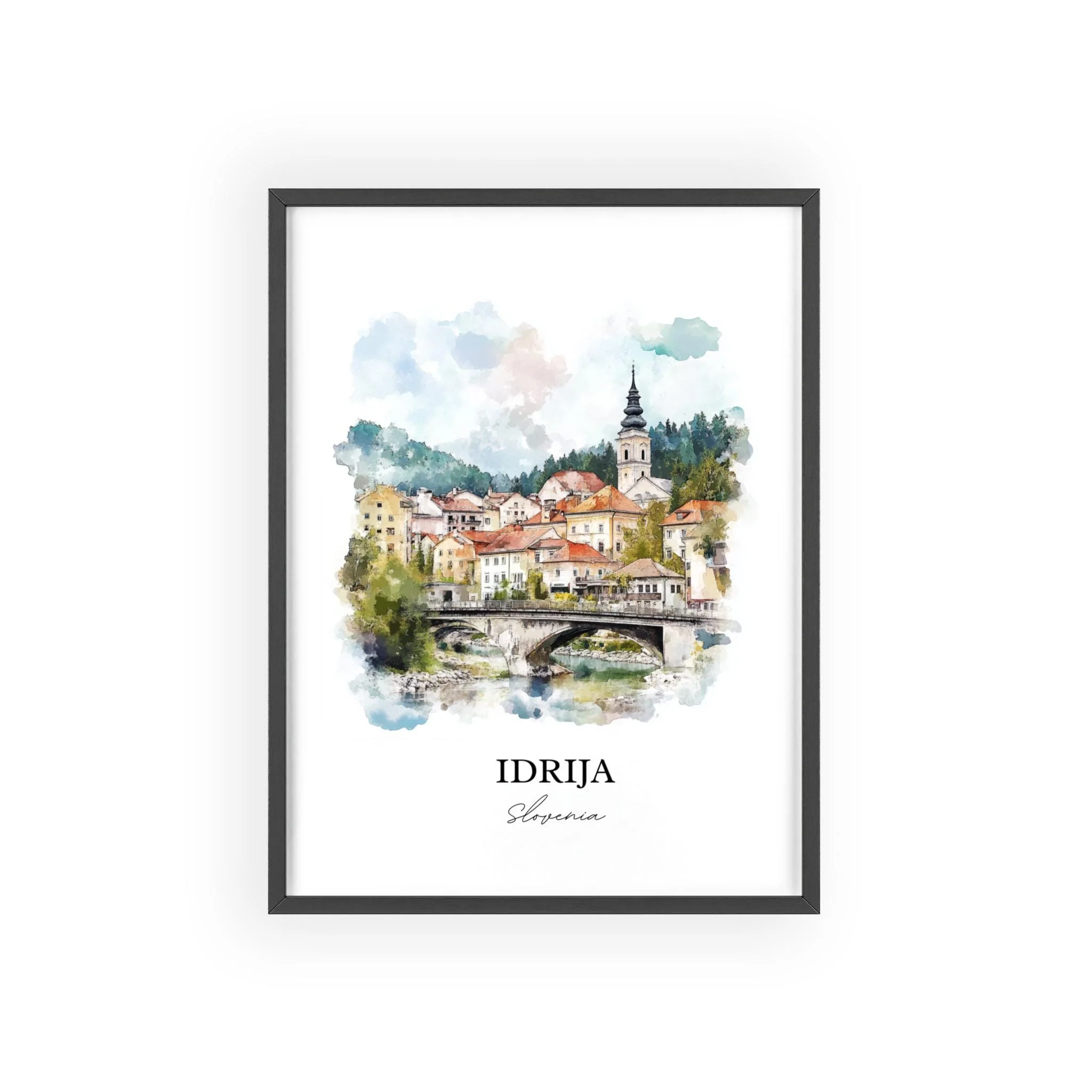 Idrija, Slovenia – Watercolor Art Print - Image 7