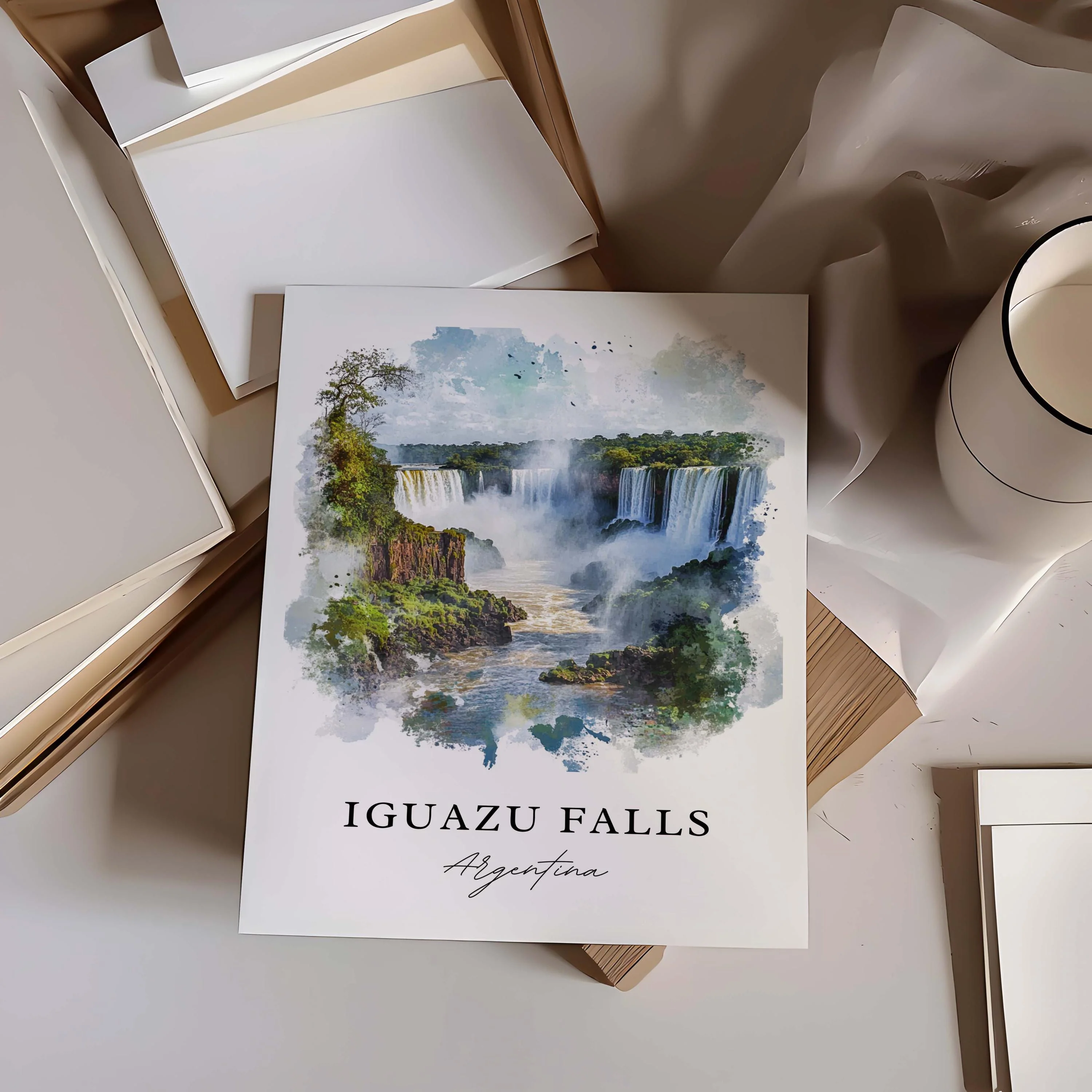 Iguazu Falls, Argentina – Watercolor Art Print - Image 5