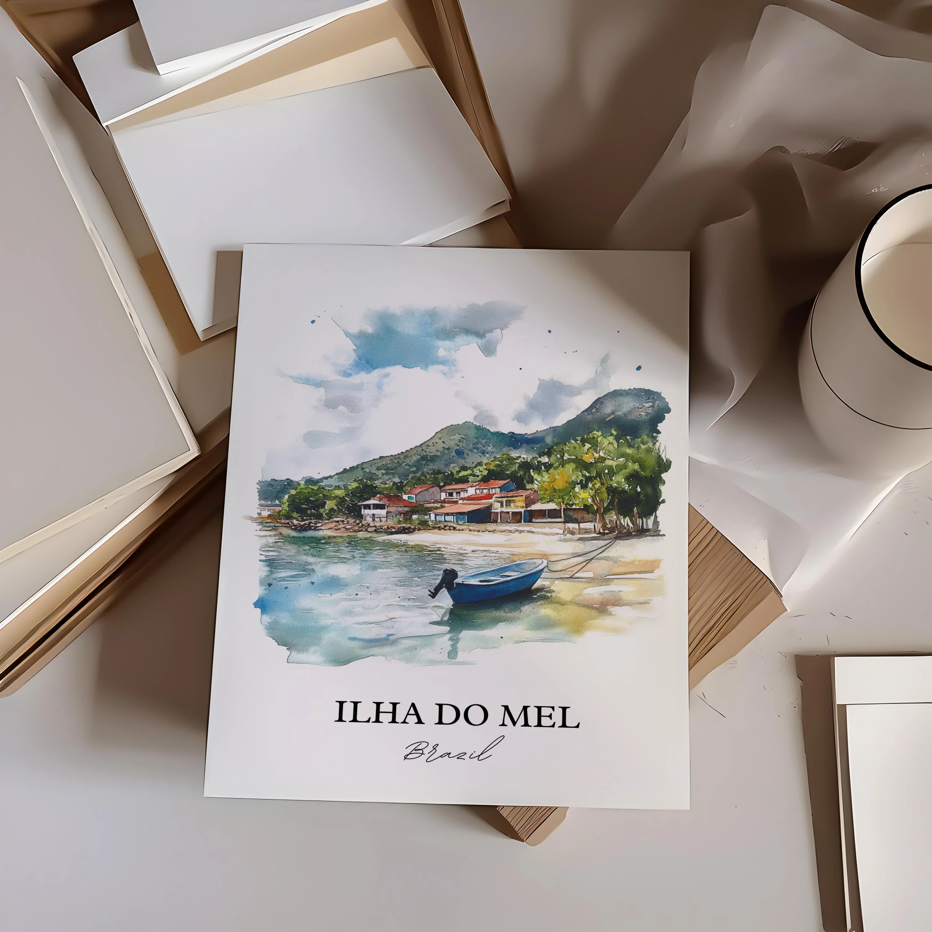 Ilha Do Mel, Brazil – Watercolor Art Print - Image 4