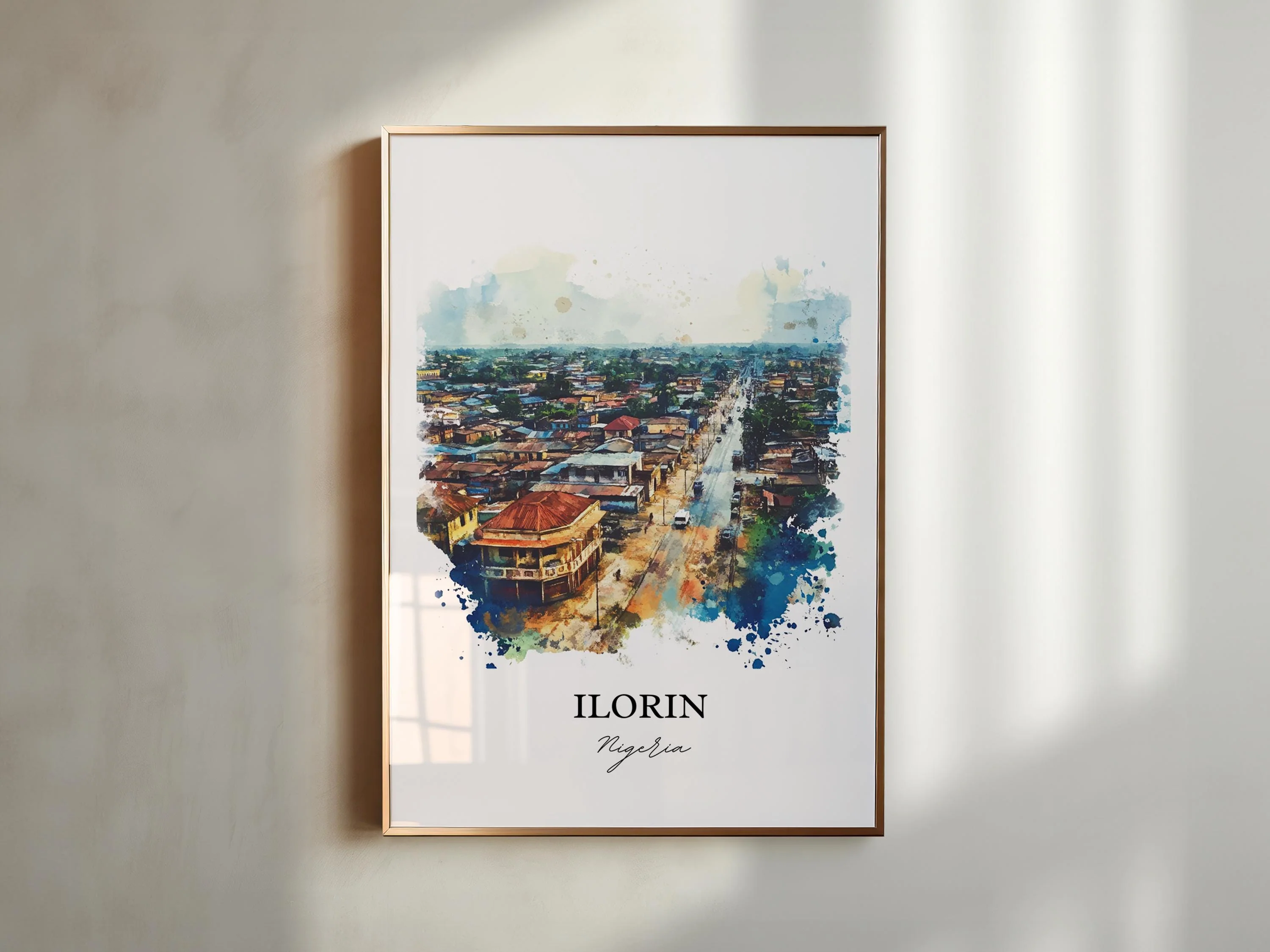Ilorin, Nigeria – Watercolor Art Print - Image 3