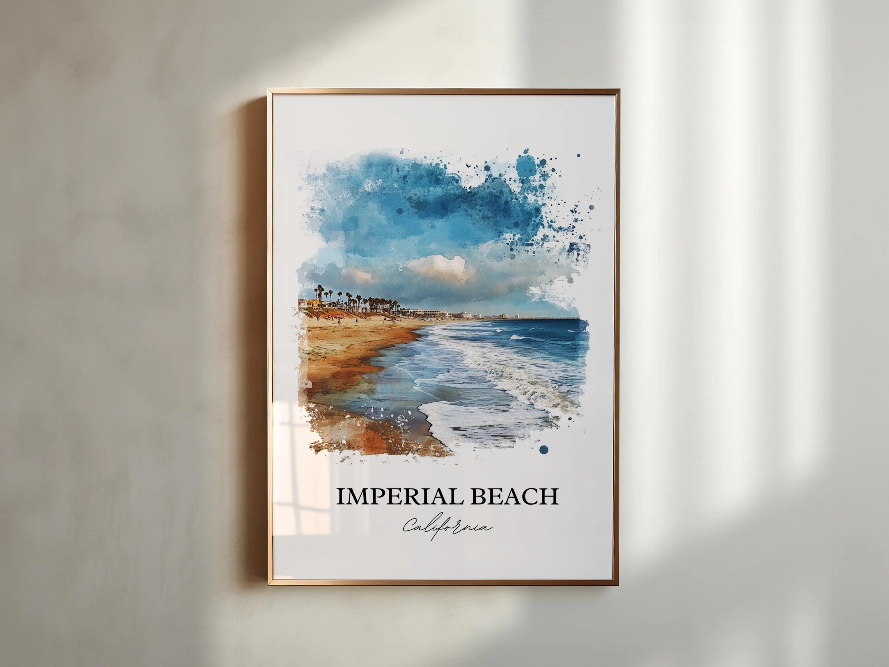Imperial Beach, USA – Watercolor Art Print - Image 3