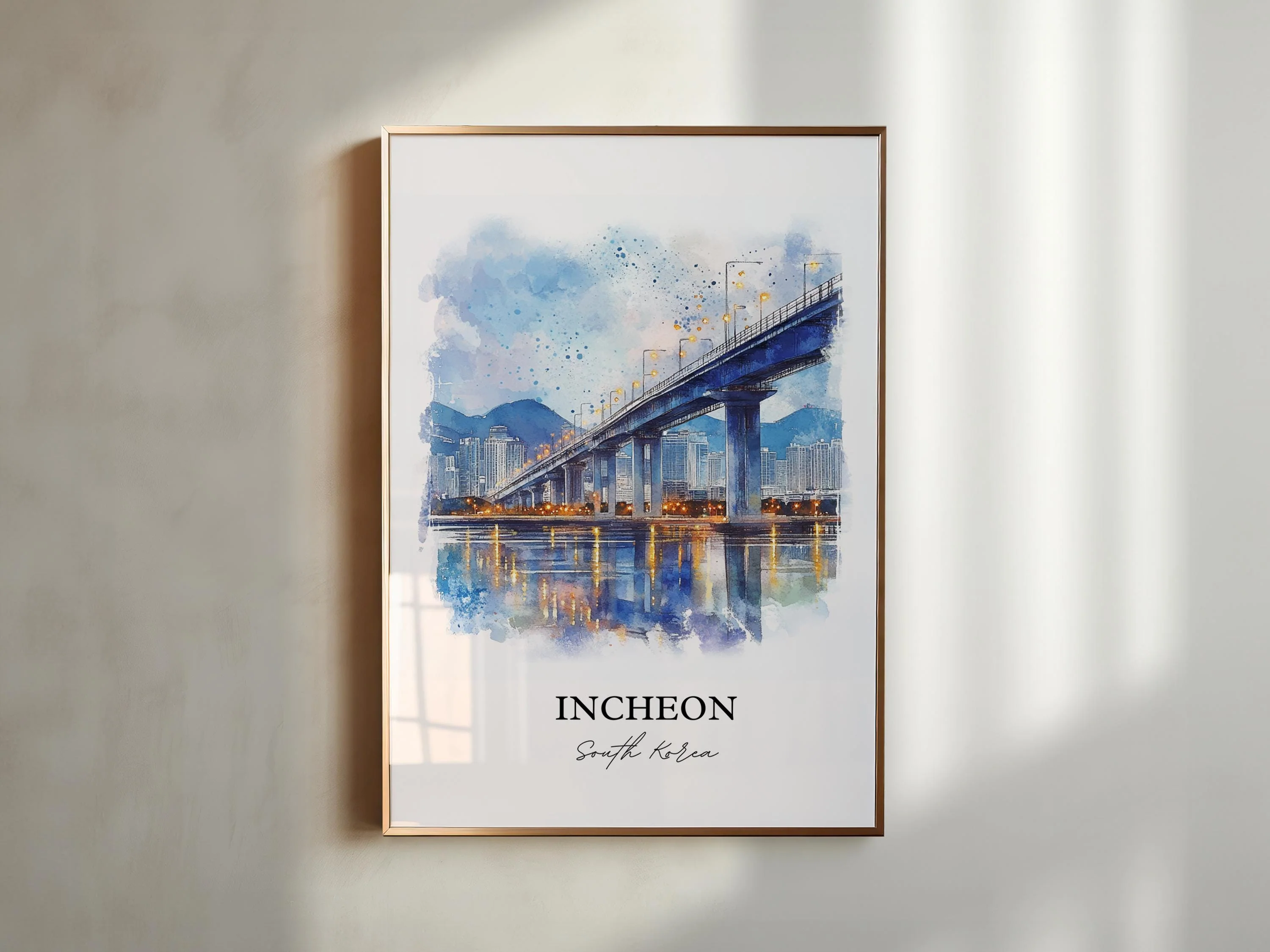 Incheon, South Korea – Watercolor Art Print - Image 5