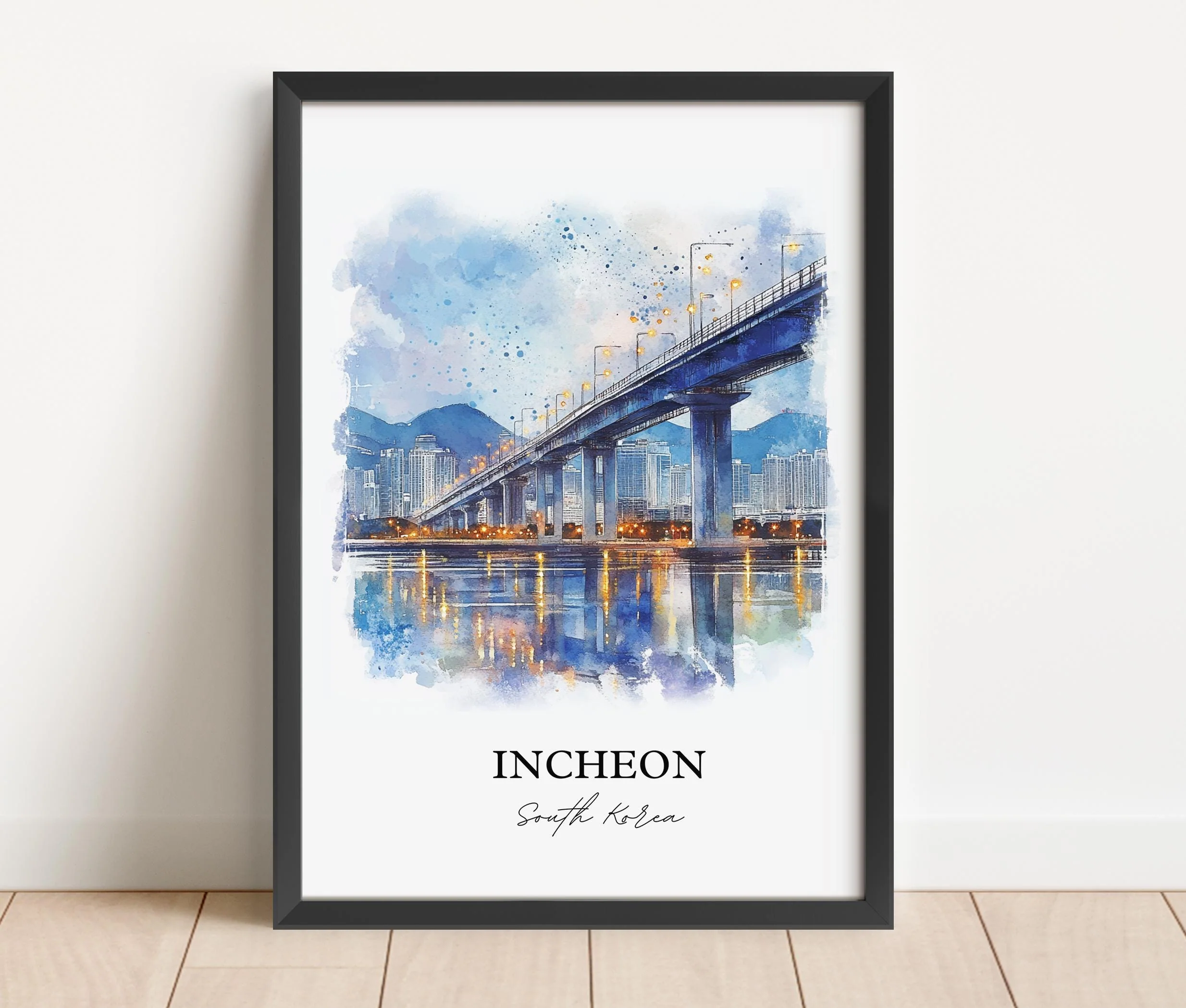Incheon, South Korea – Watercolor Art Print - Image 6