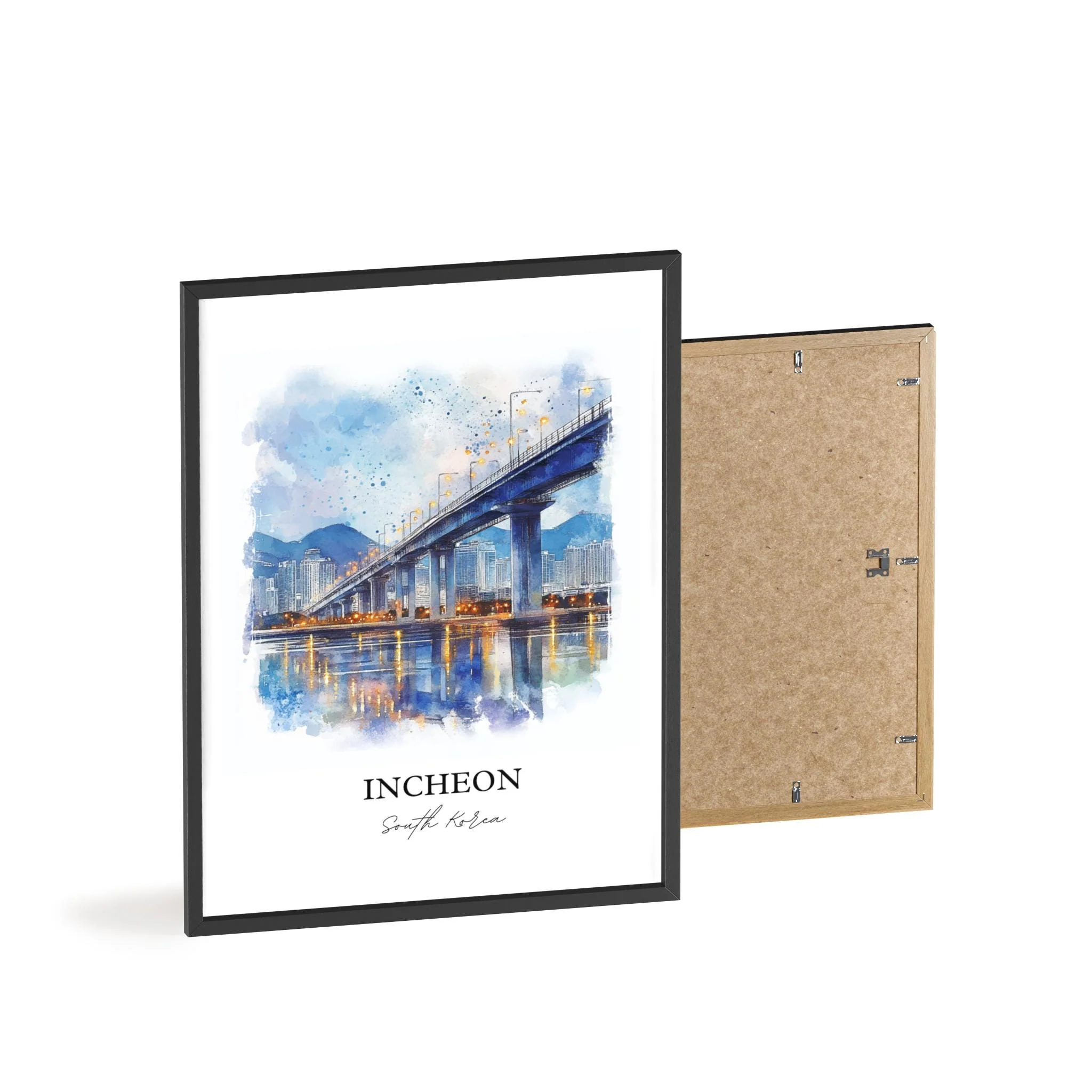 Incheon, South Korea – Watercolor Art Print - Image 8