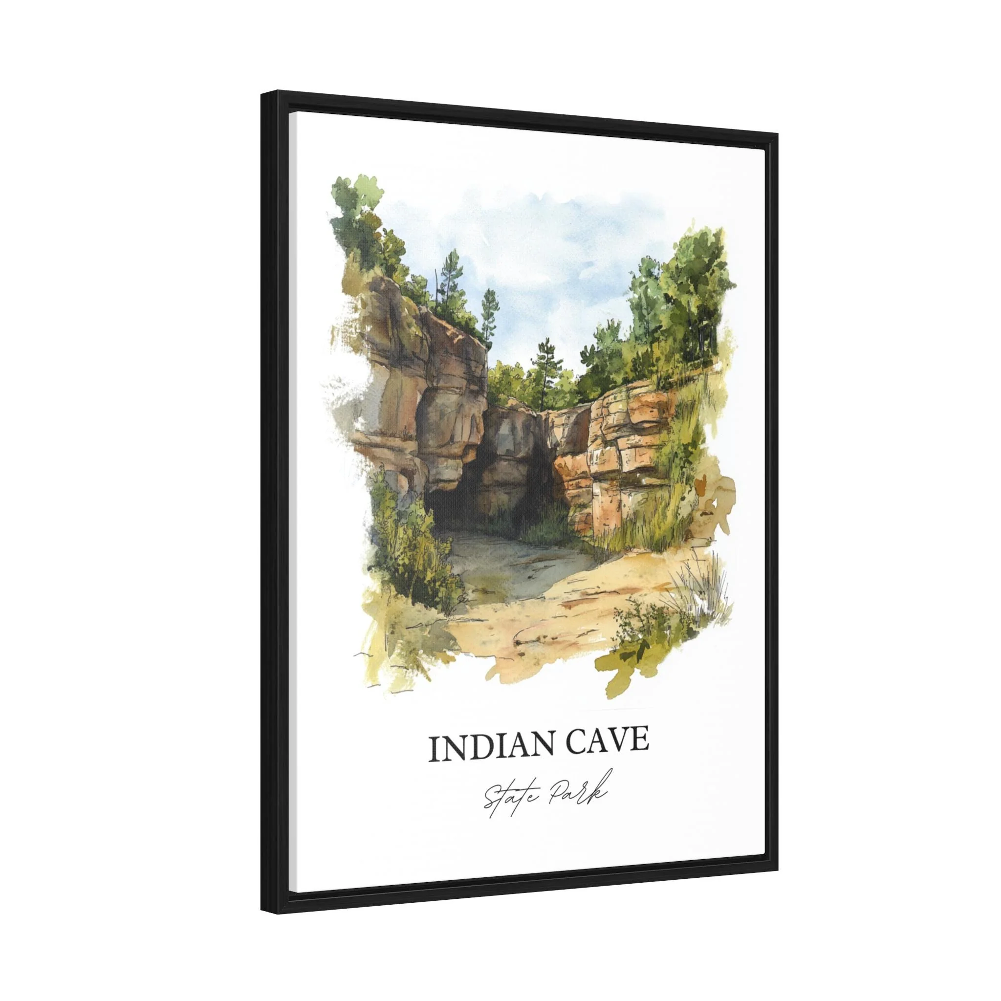 Indian Cave State Park, Nebraska, USA – Watercolor Art Print - Image 9