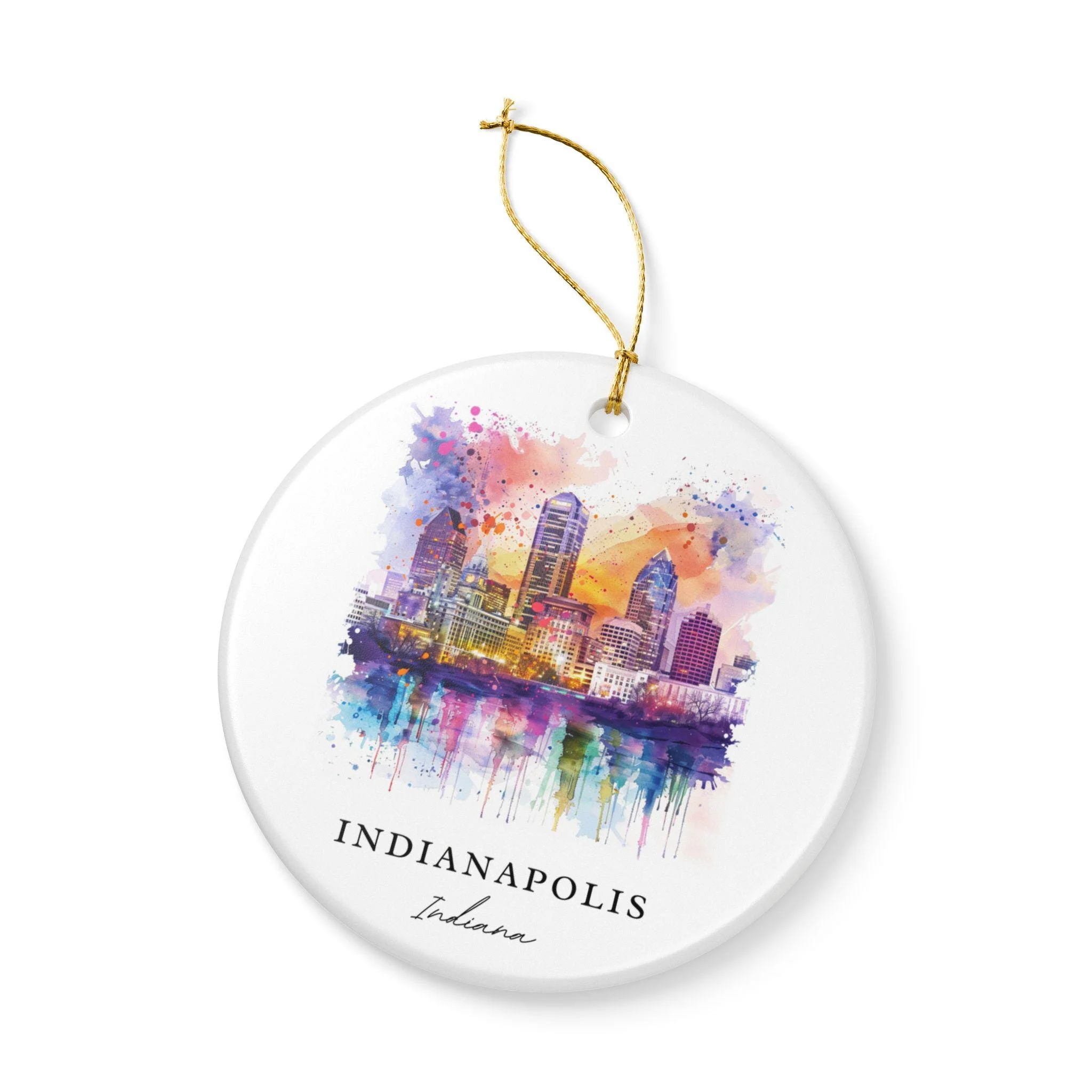 Indianapolis Ornament: Unique Indianapolis Souvenir, Indiana Xmas Decor, and Authentic Indianapolis Skyline Gift - Image 3