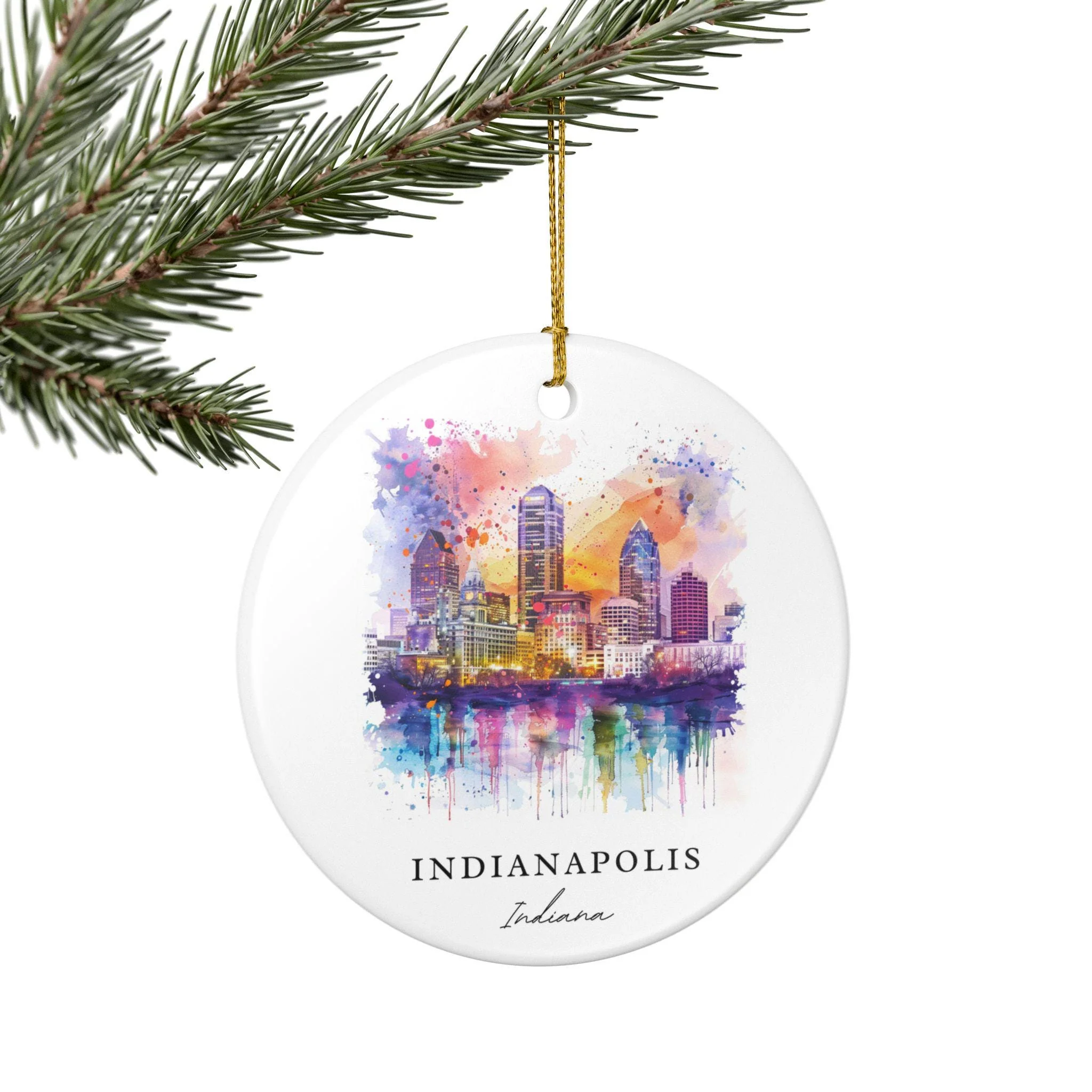 Indianapolis Ornament: Unique Indianapolis Souvenir, Indiana Xmas Decor, and Authentic Indianapolis Skyline Gift - Image 5