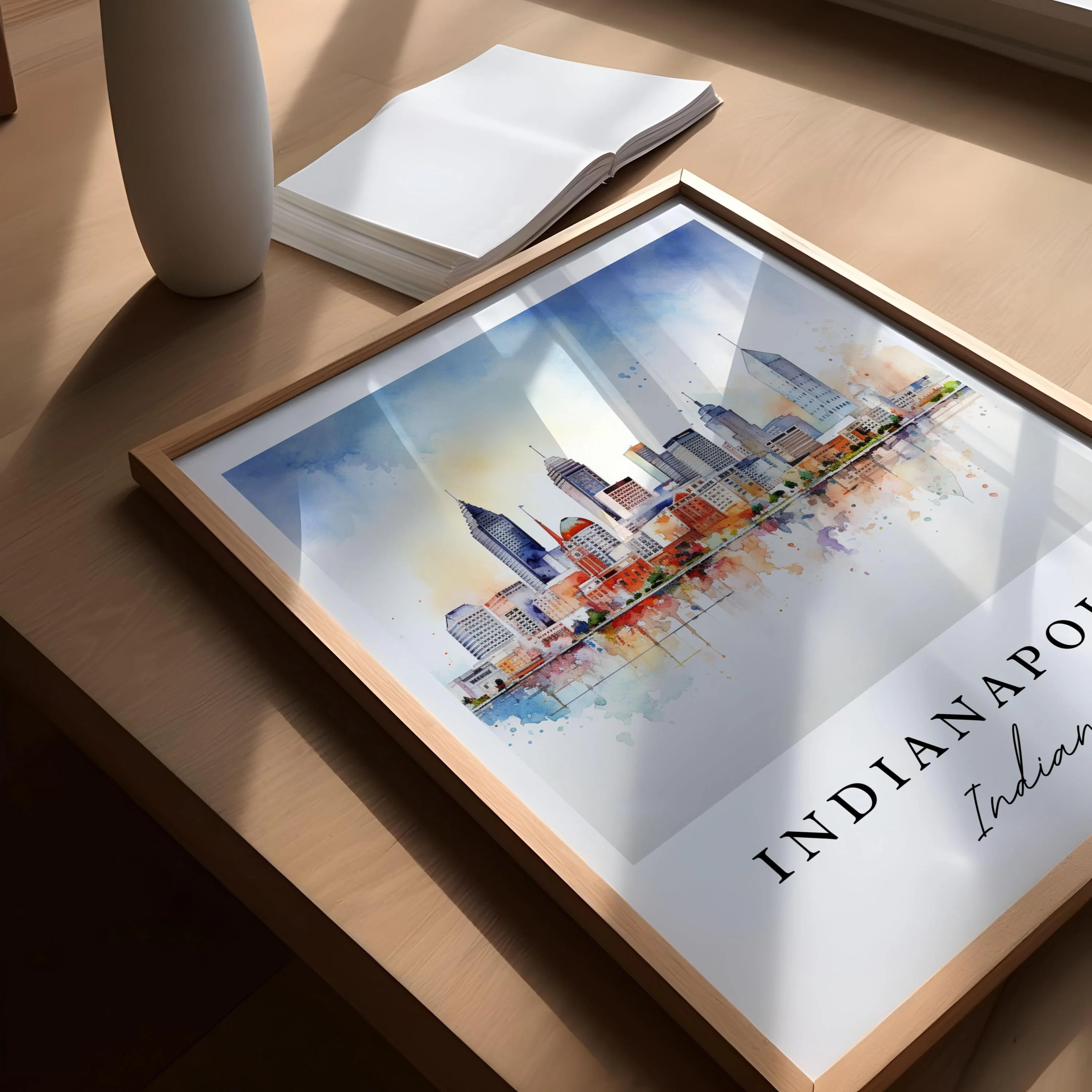 Indianapolis, Indiana – Watercolor Art Print - Image 4