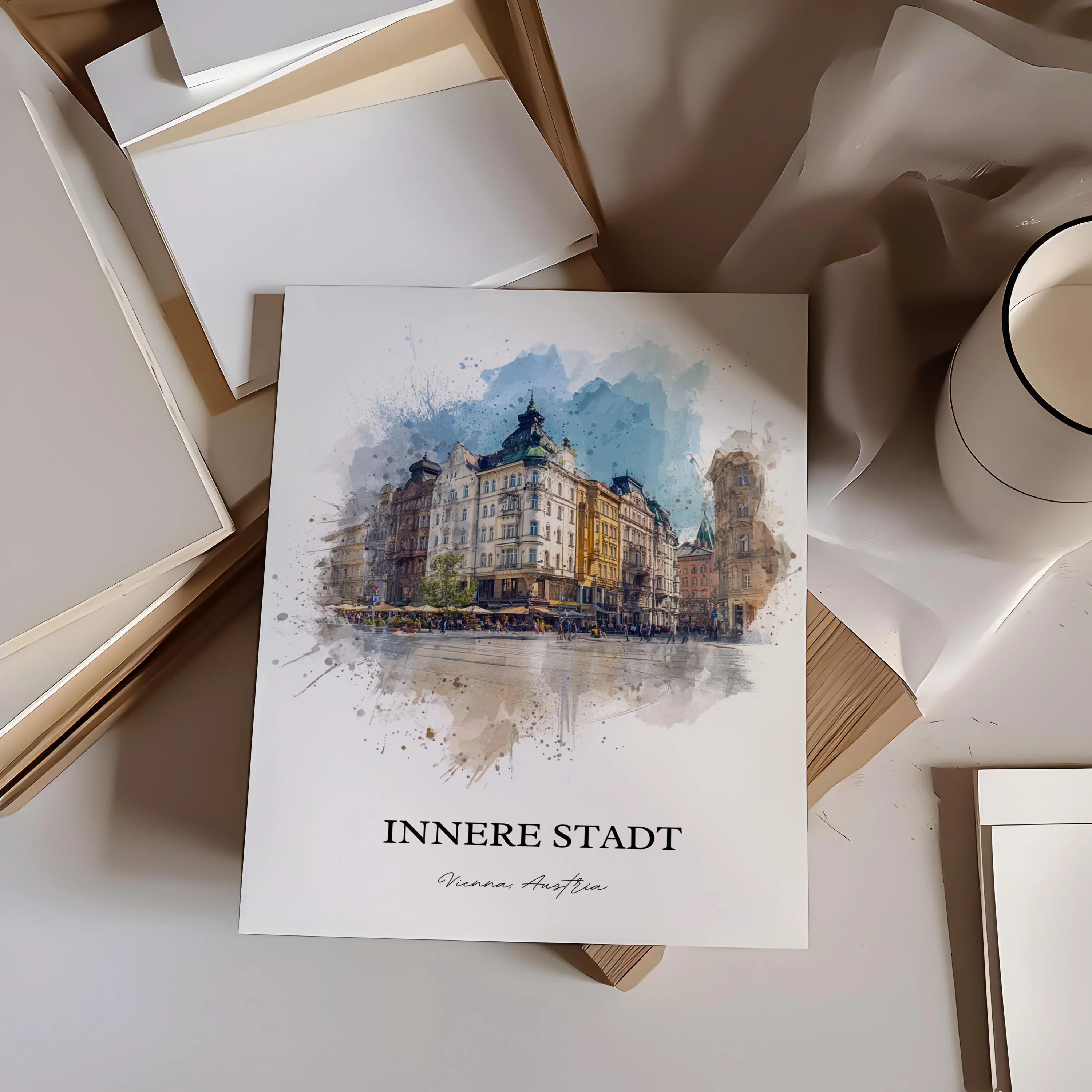 Innere Stadt, Austria – Watercolor Art Print - Image 4