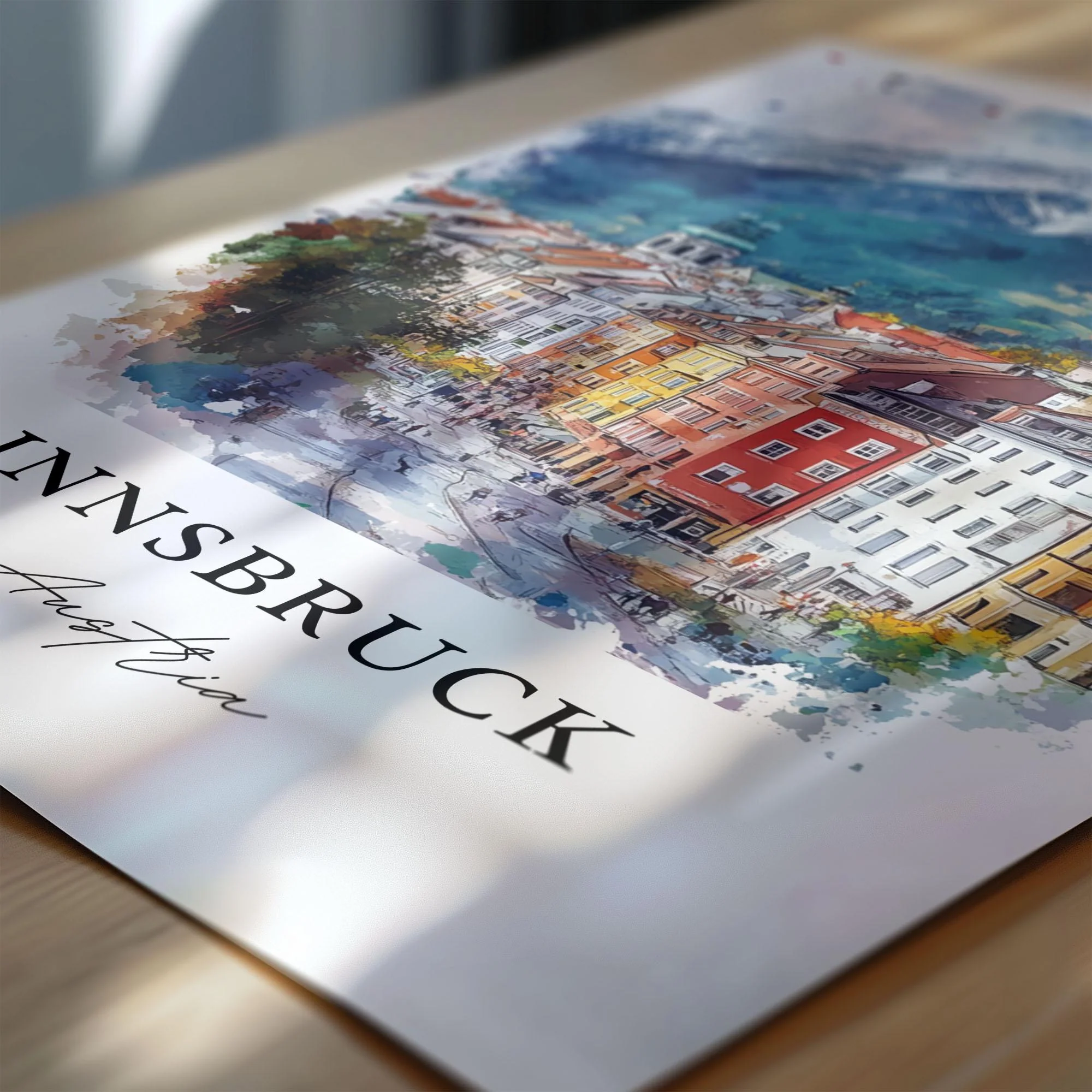 Innsbruck, Austria – Watercolor Art Print - Image 2