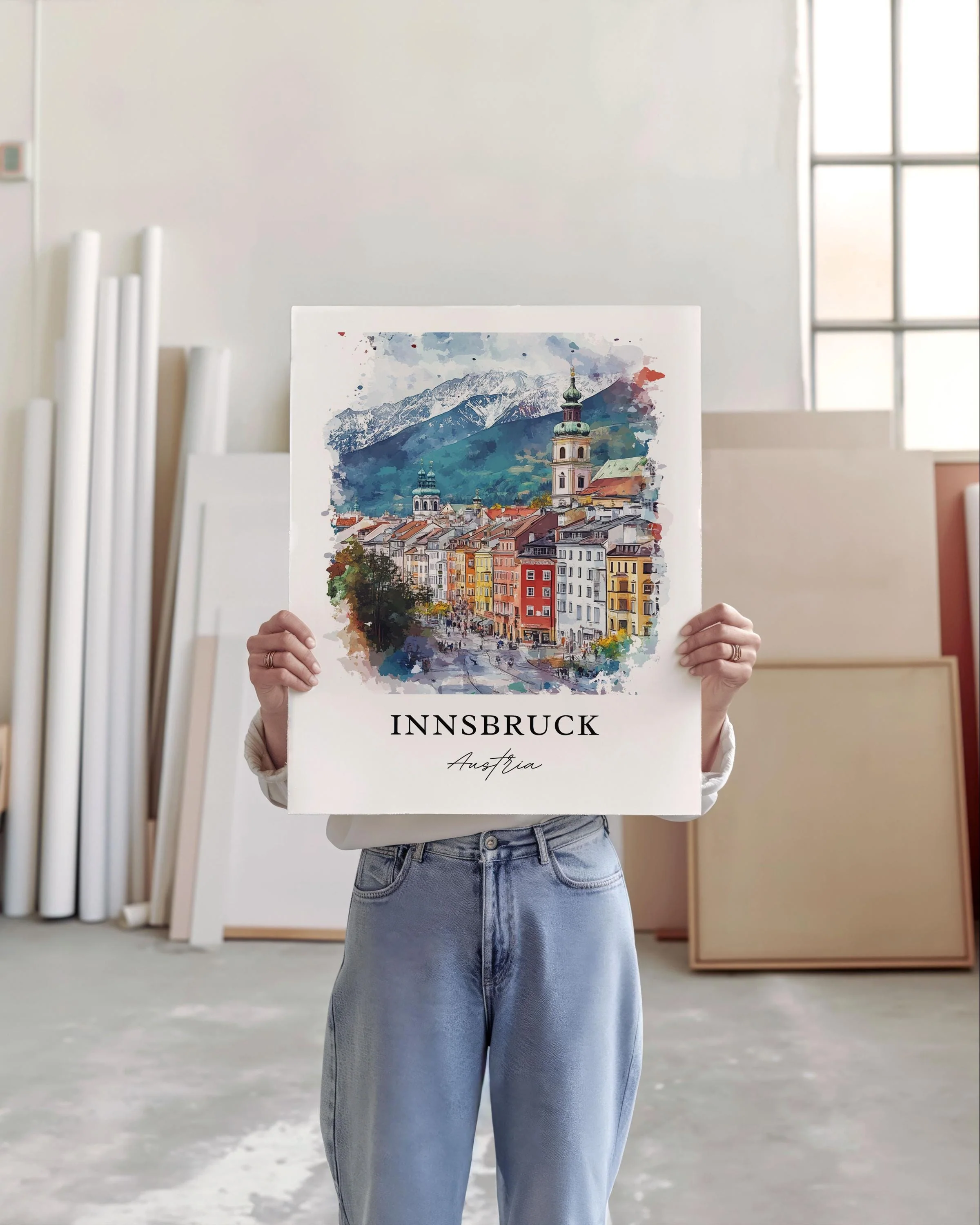 Innsbruck, Austria – Watercolor Art Print - Image 3