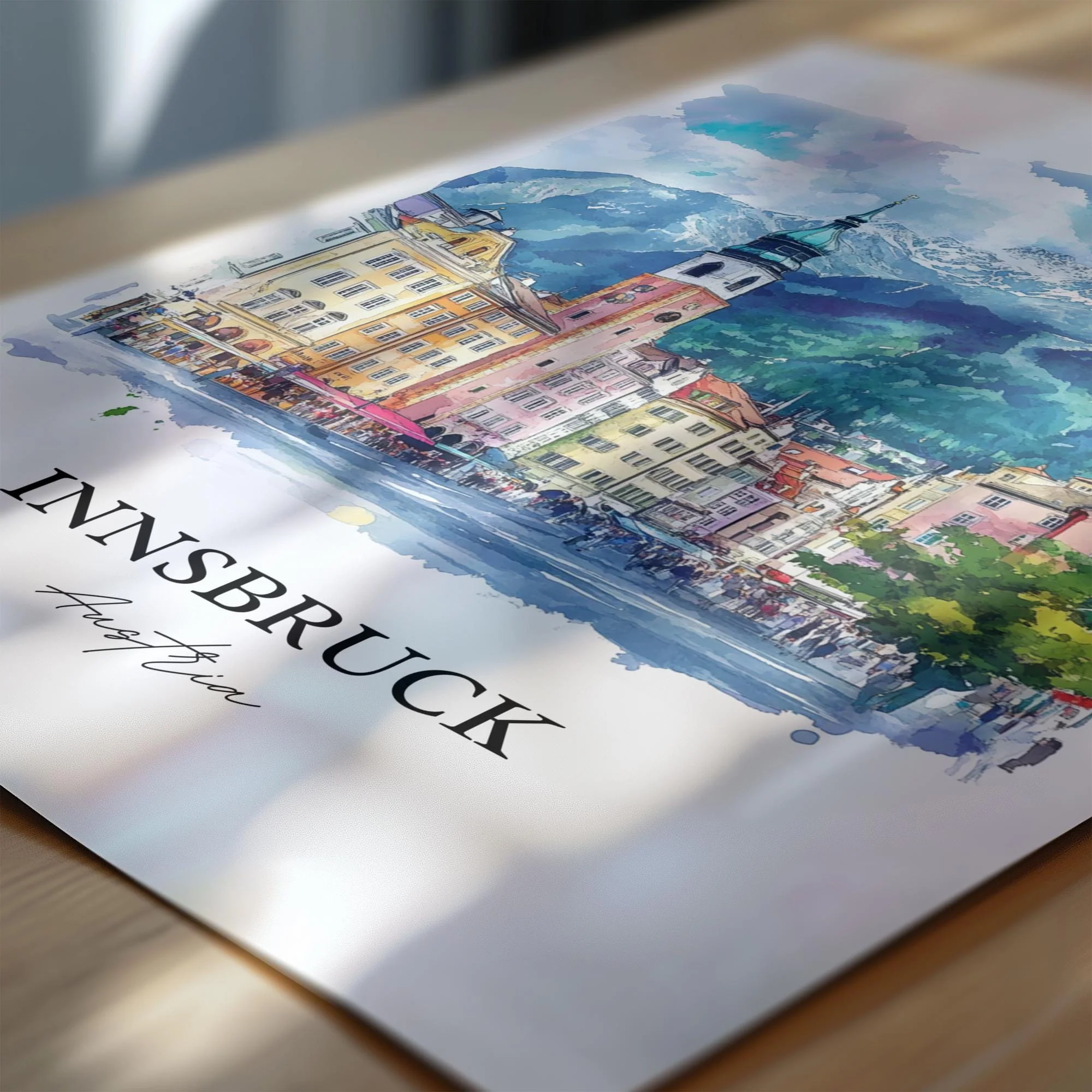 Innsbruck, Austria – Watercolor Art Print - Image 2