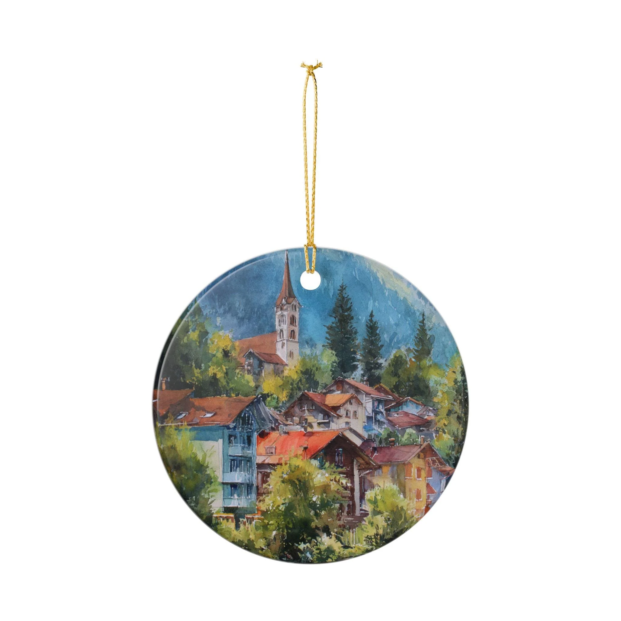 Interlaken Switzerland Ornament: Unique Interlaken Souvenir, Interlaken Xmas Decor, and Authentic Interlaken Gift - Image 2