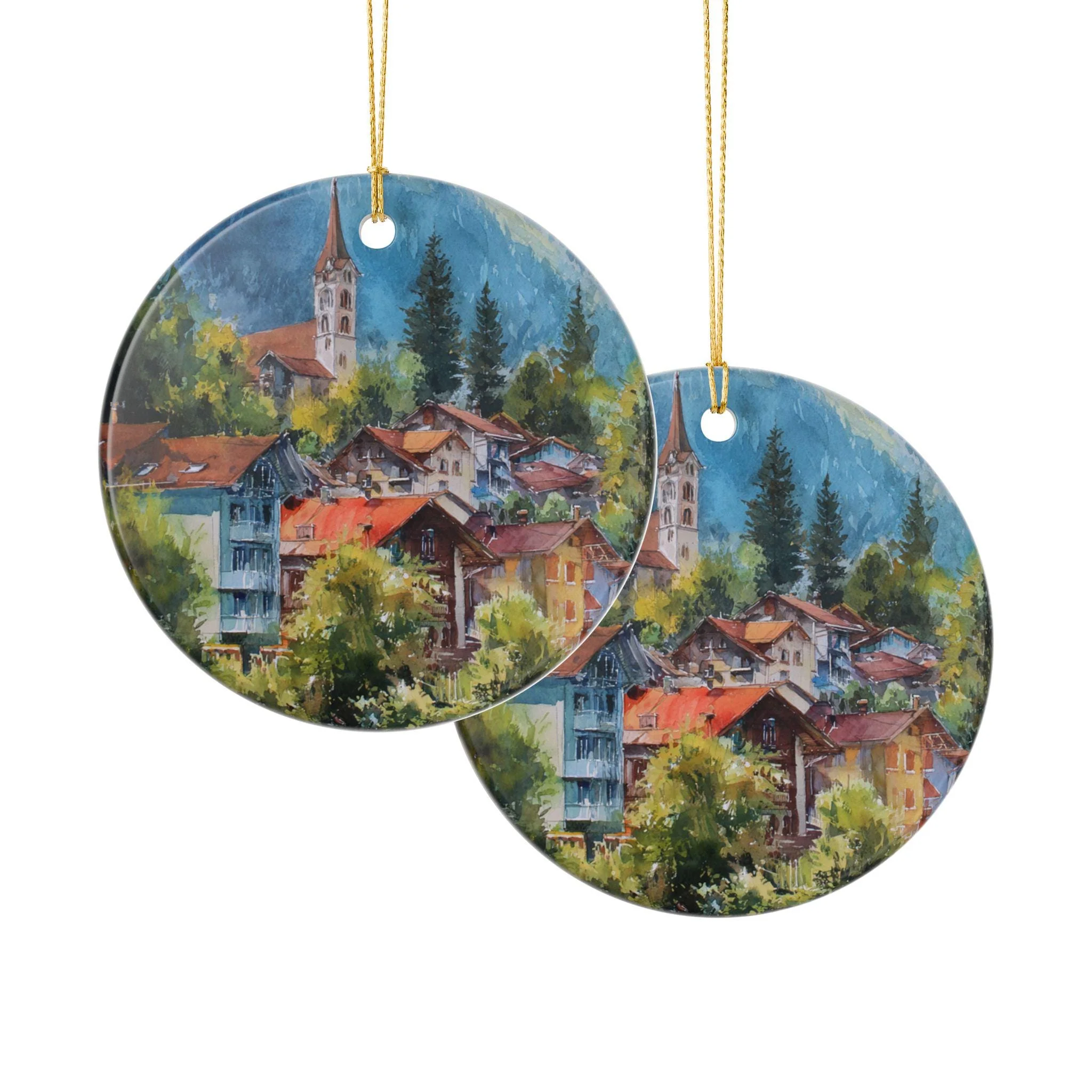Interlaken Switzerland Ornament: Unique Interlaken Souvenir, Interlaken Xmas Decor, and Authentic Interlaken Gift - Image 3