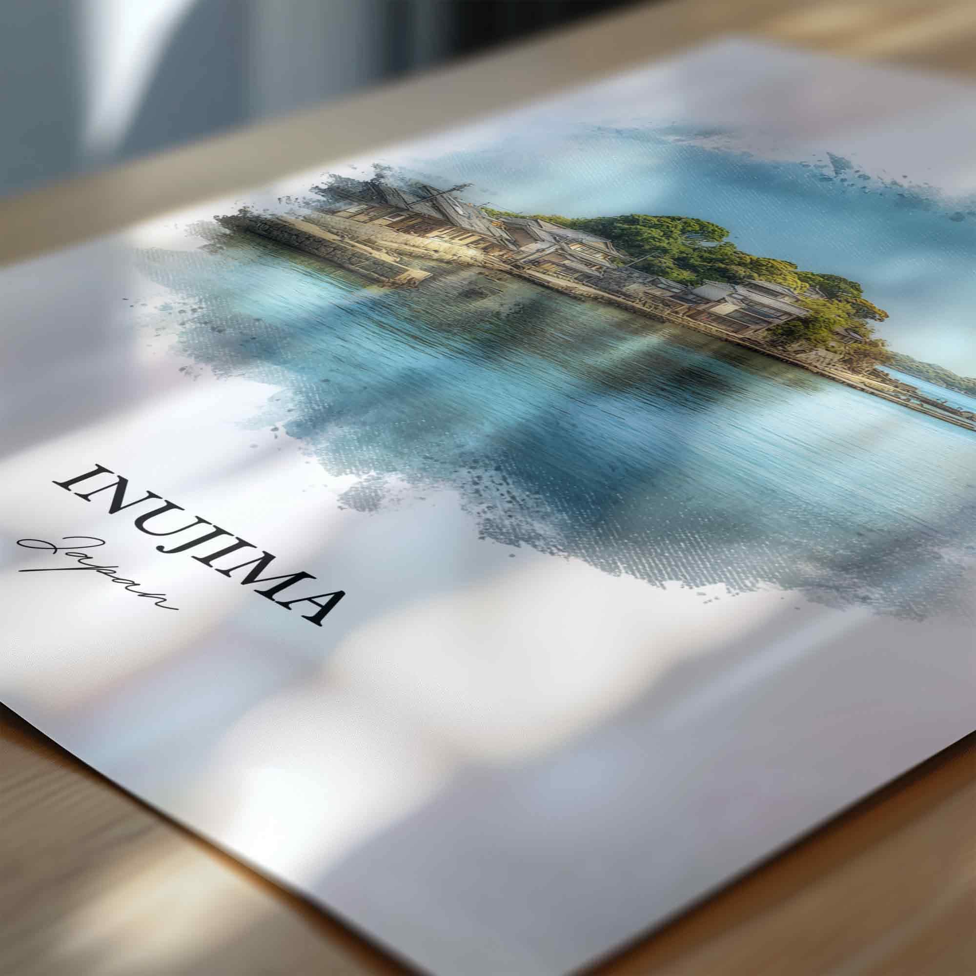 Inujima, Japan – Watercolor Art Print - Image 2