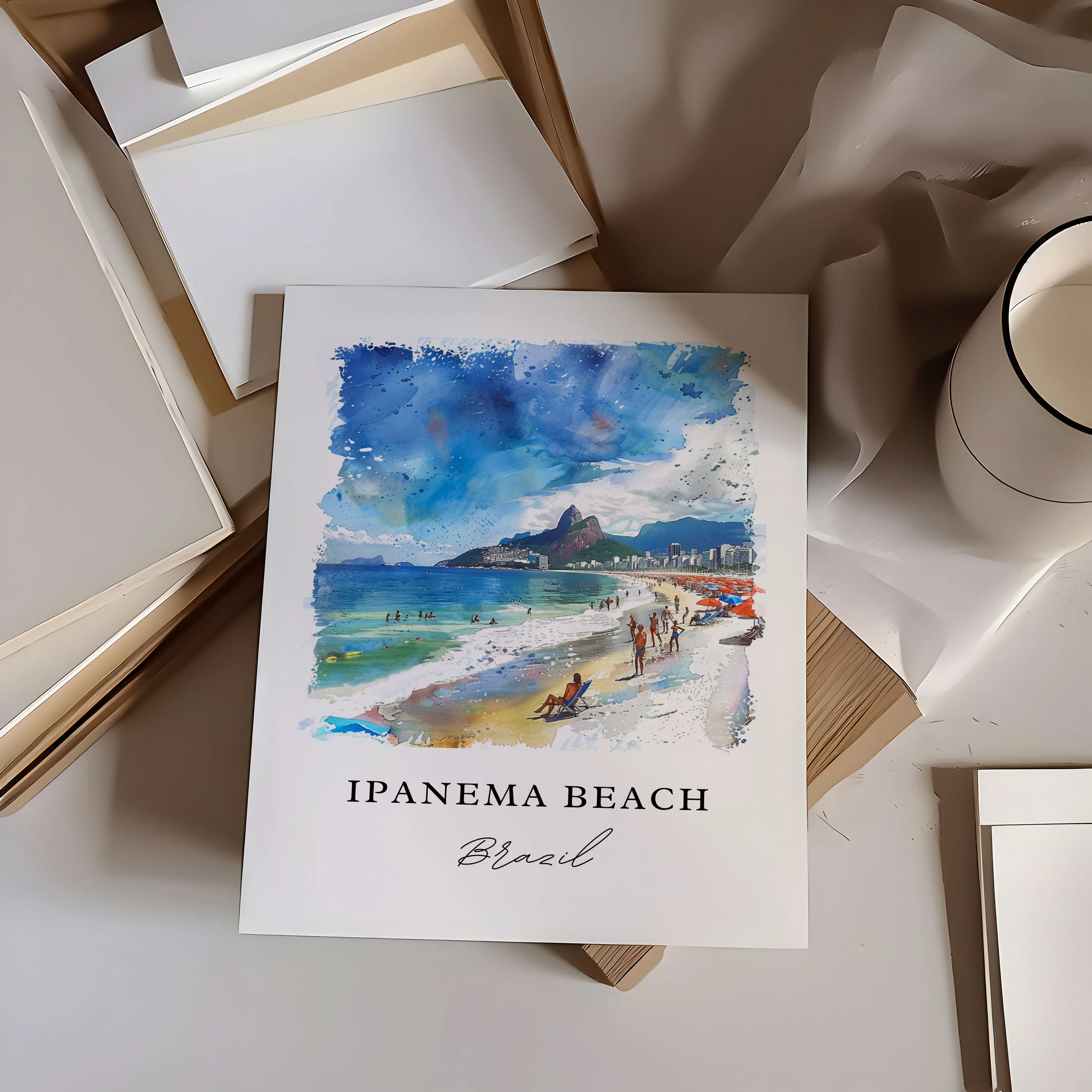 Ipanema, Brazil – Watercolor Art Print - Image 2