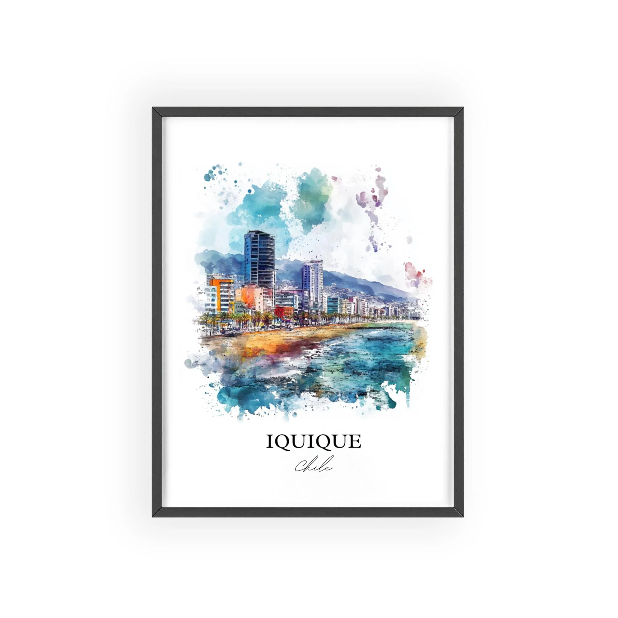 Iquique, Chile – Watercolor Art Print - Image 7