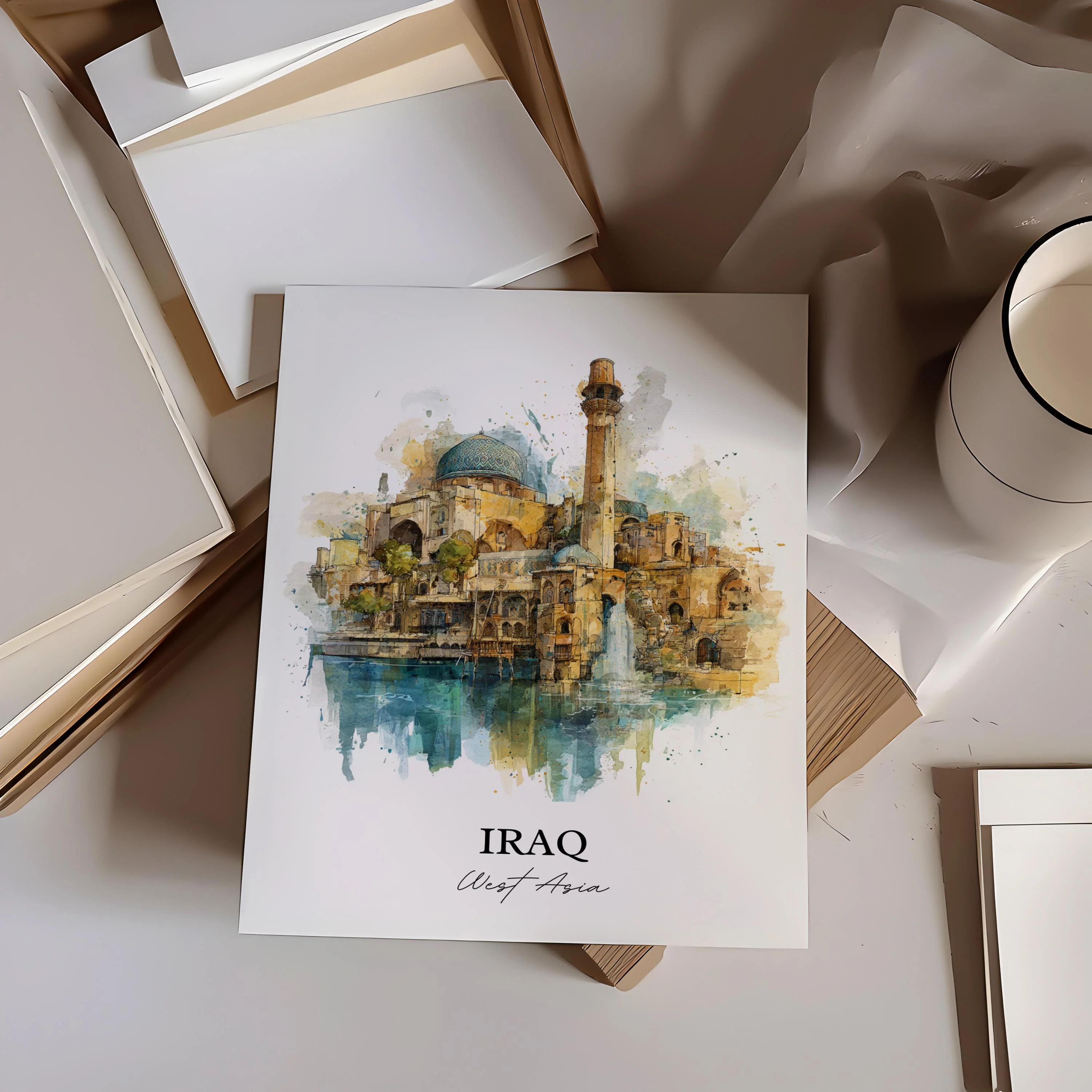 Iraq, Iraq – Watercolor Art Print - Image 6