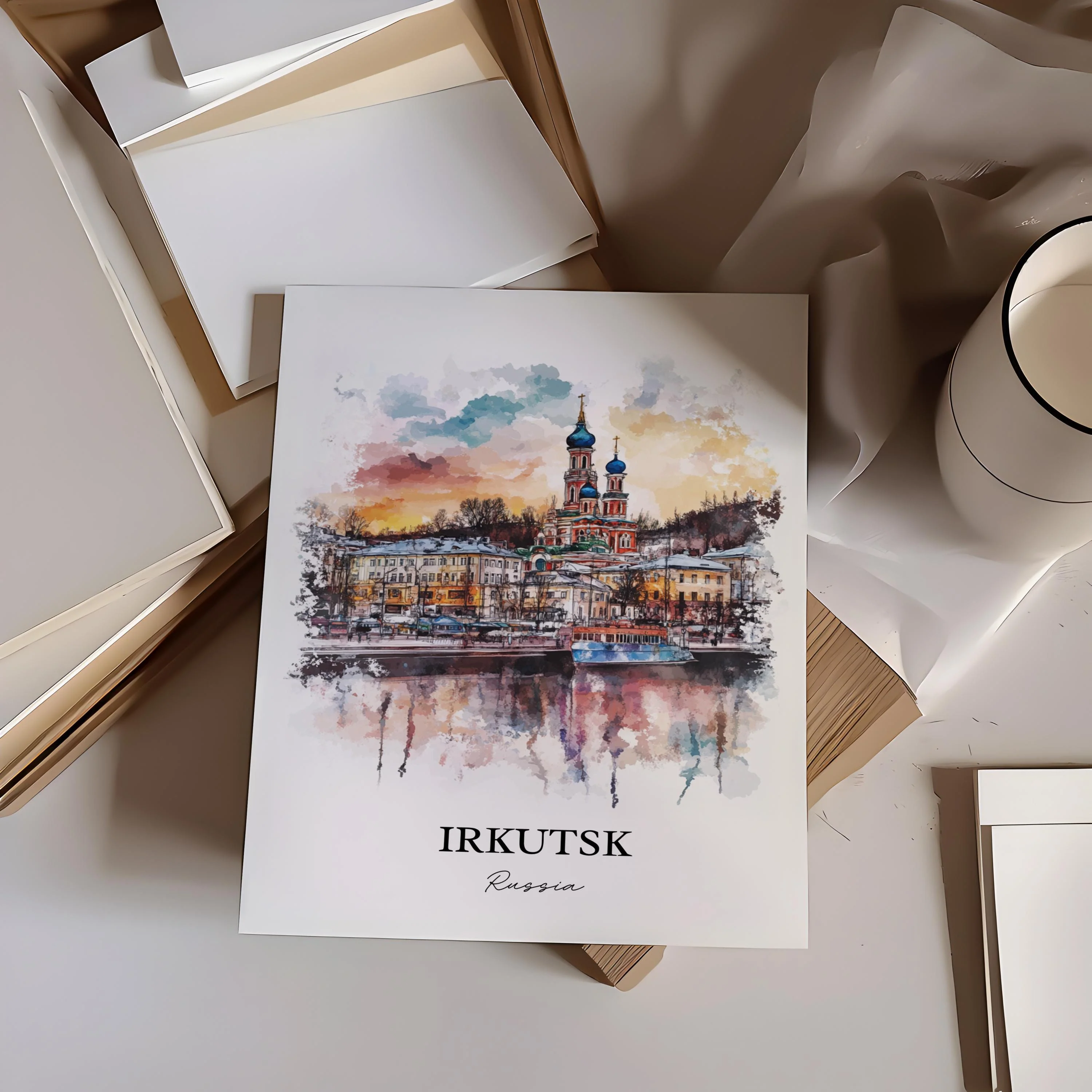 Irkutsk, Russia – Watercolor Art Print - Image 5