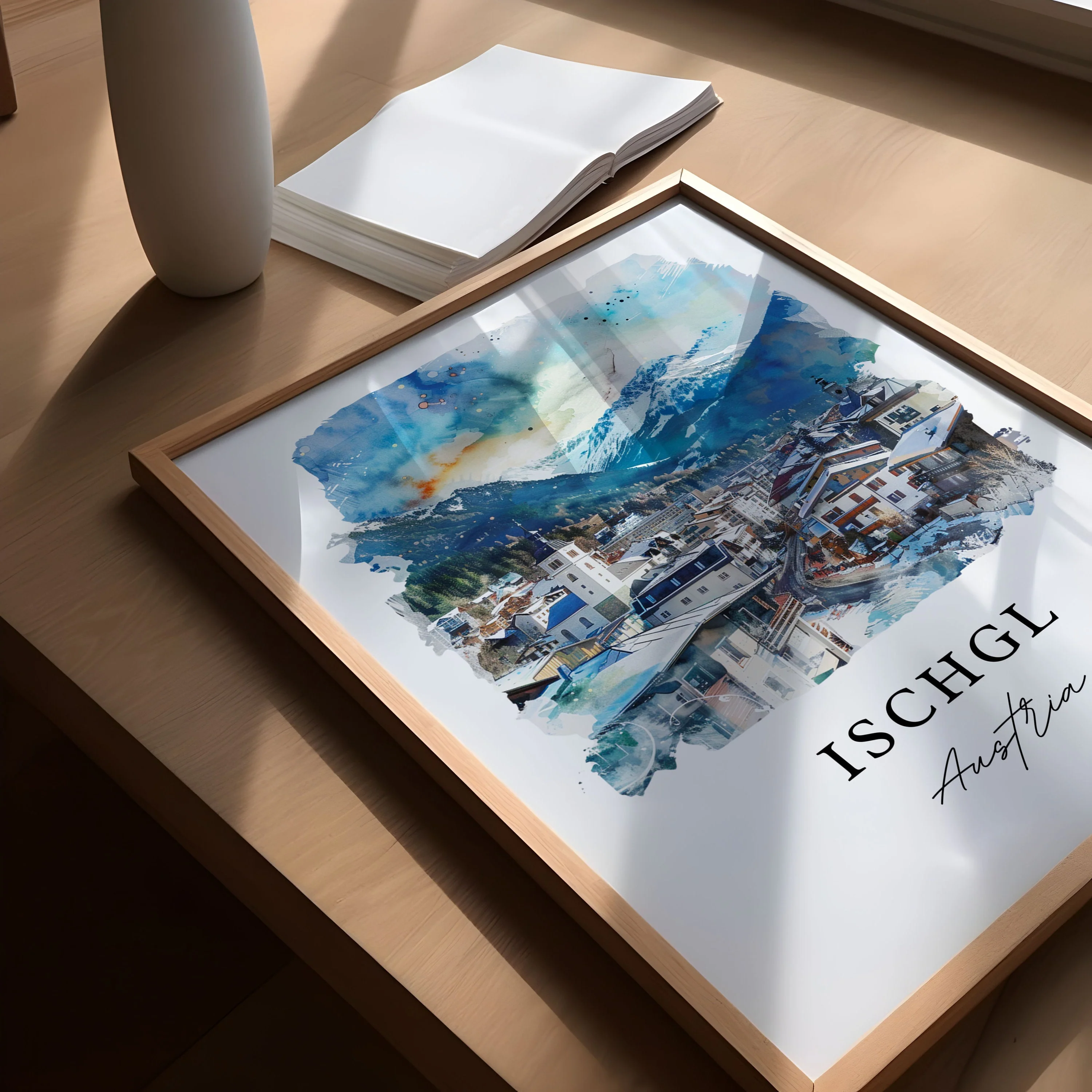 Ischgl, Austria – Watercolor Art Print - Image 3