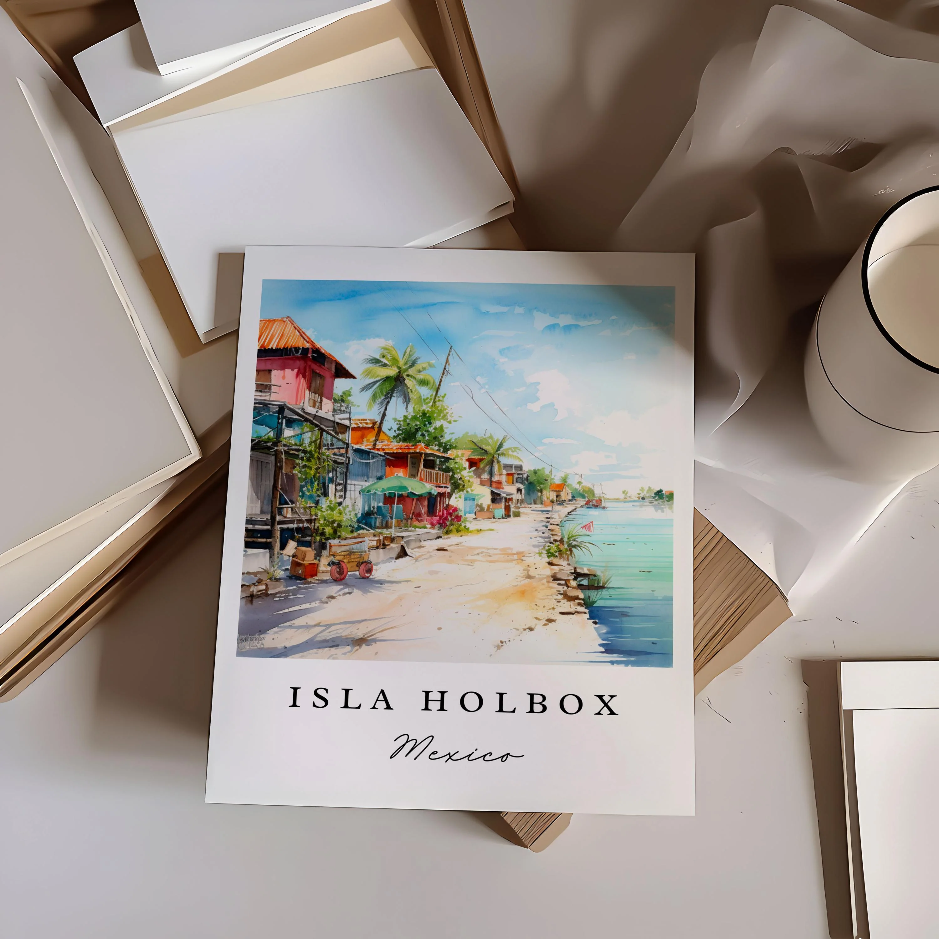 Isla Holbox, Mexico – Watercolor Art Print - Image 2