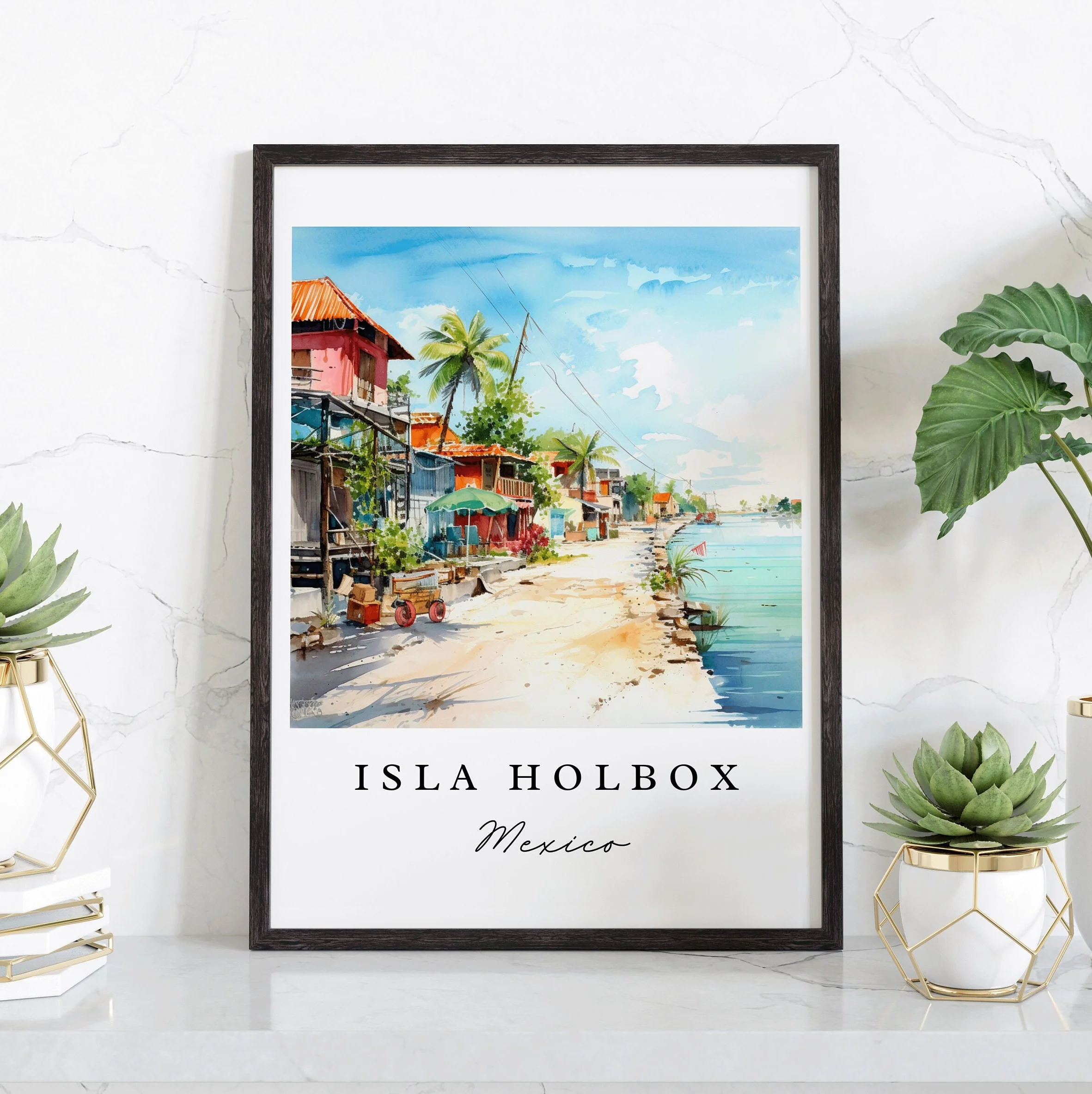 Isla Holbox, Mexico – Watercolor Art Print - Image 6