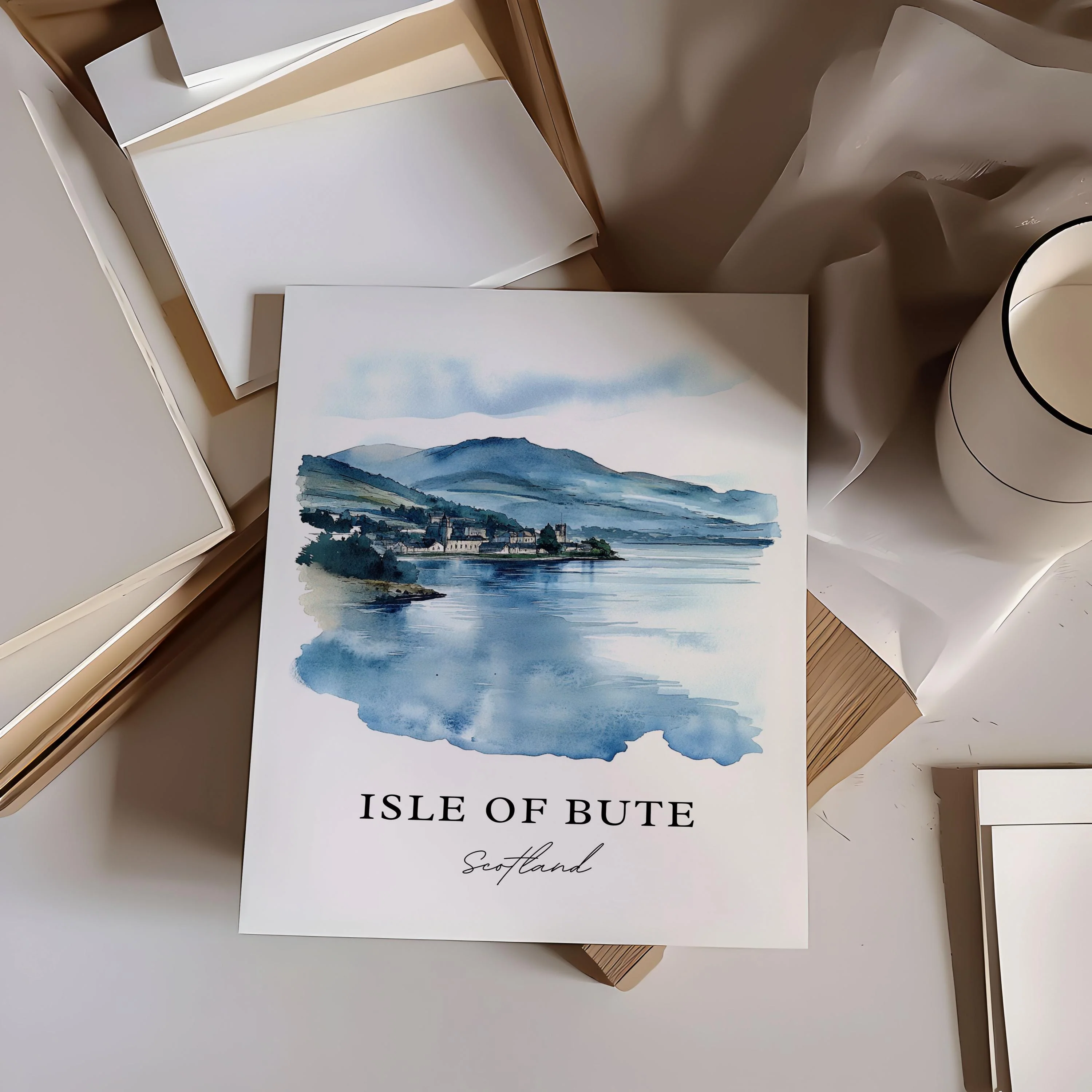 Isle of Bute, Scotland – Watercolor Art Print - Image 4