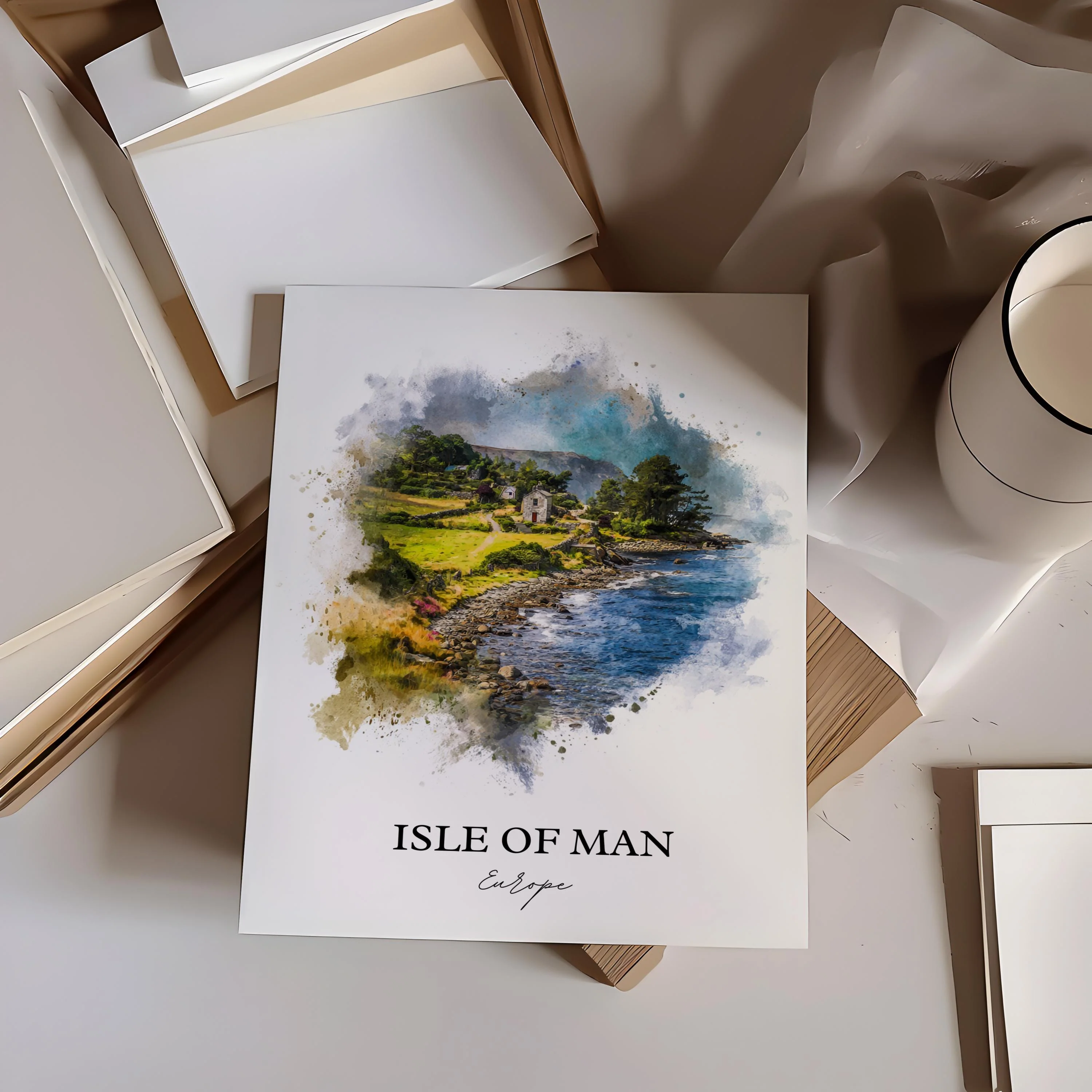 Isle of Man, Irish Sea – Watercolor Art Print - Image 2