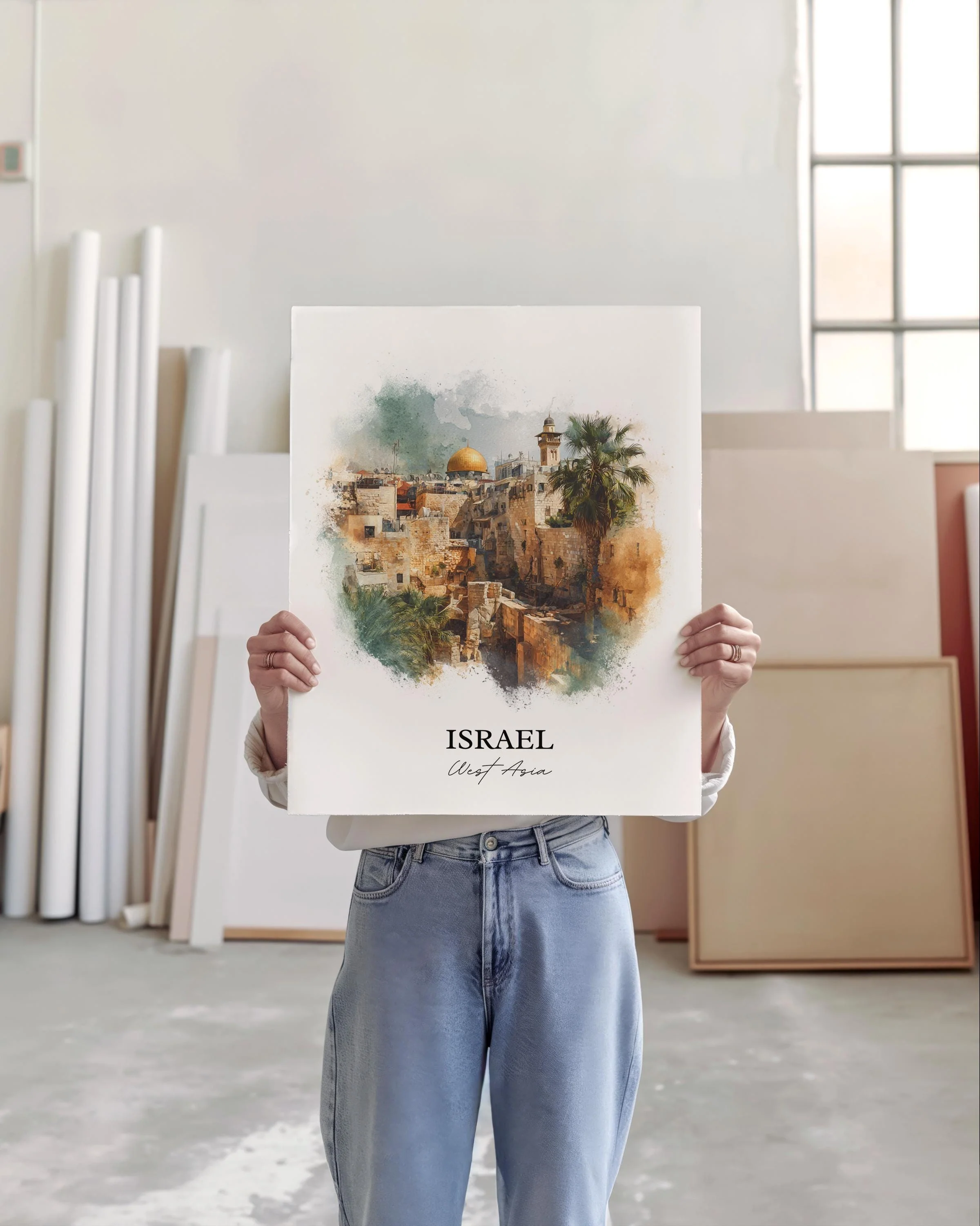 Israel, Israel – Watercolor Art Print - Image 3