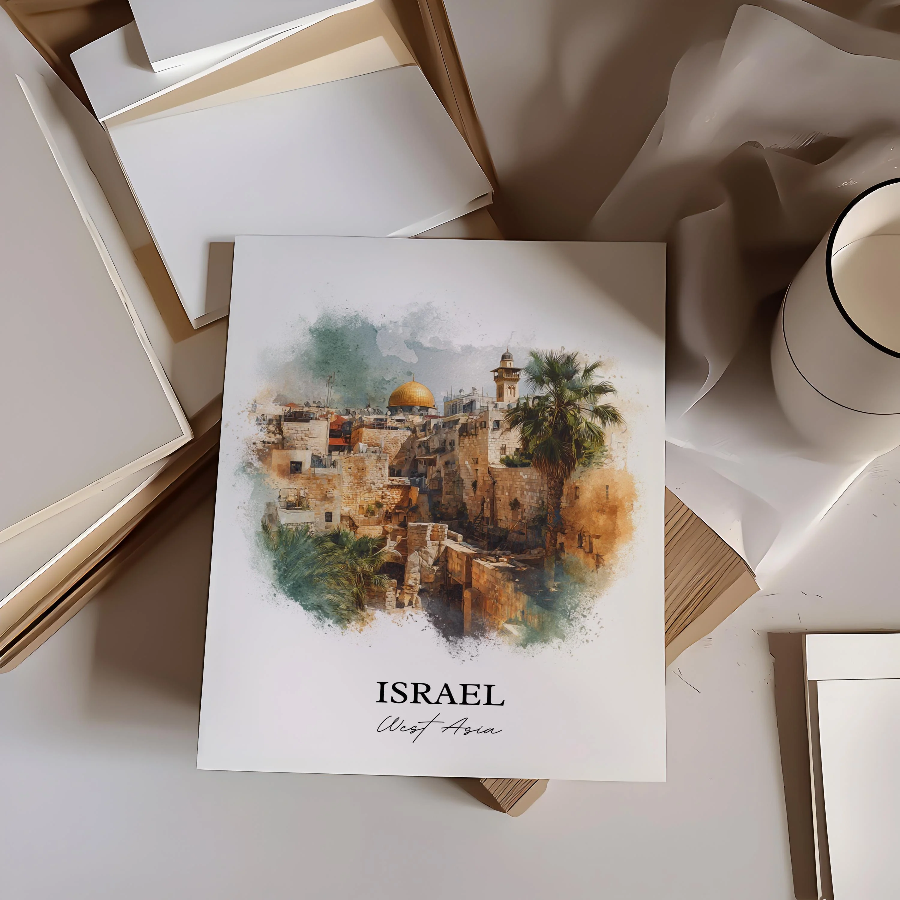 Israel, Israel – Watercolor Art Print - Image 4