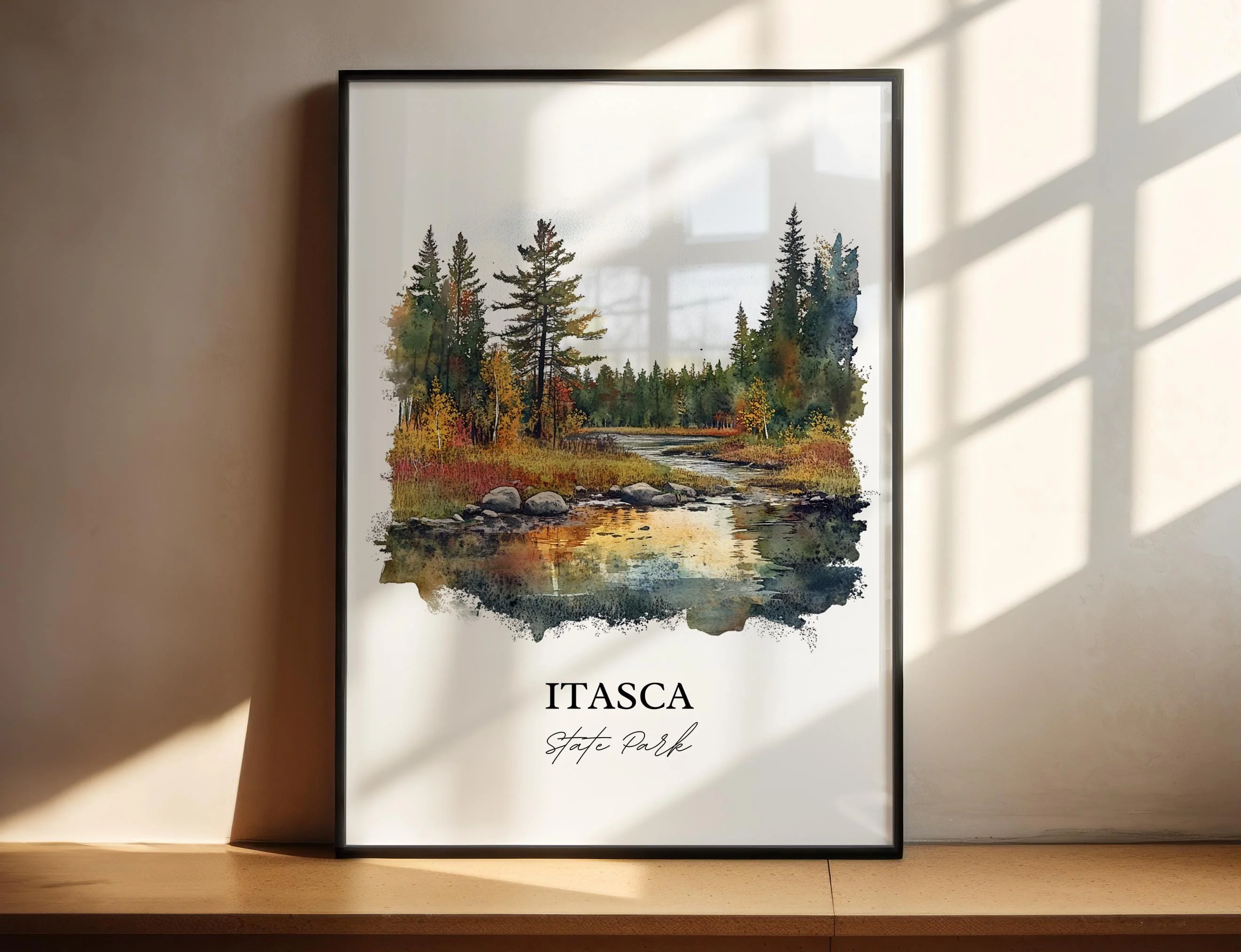Itasca State Park, Minnesota, USA – Watercolor Art Print - Image 4