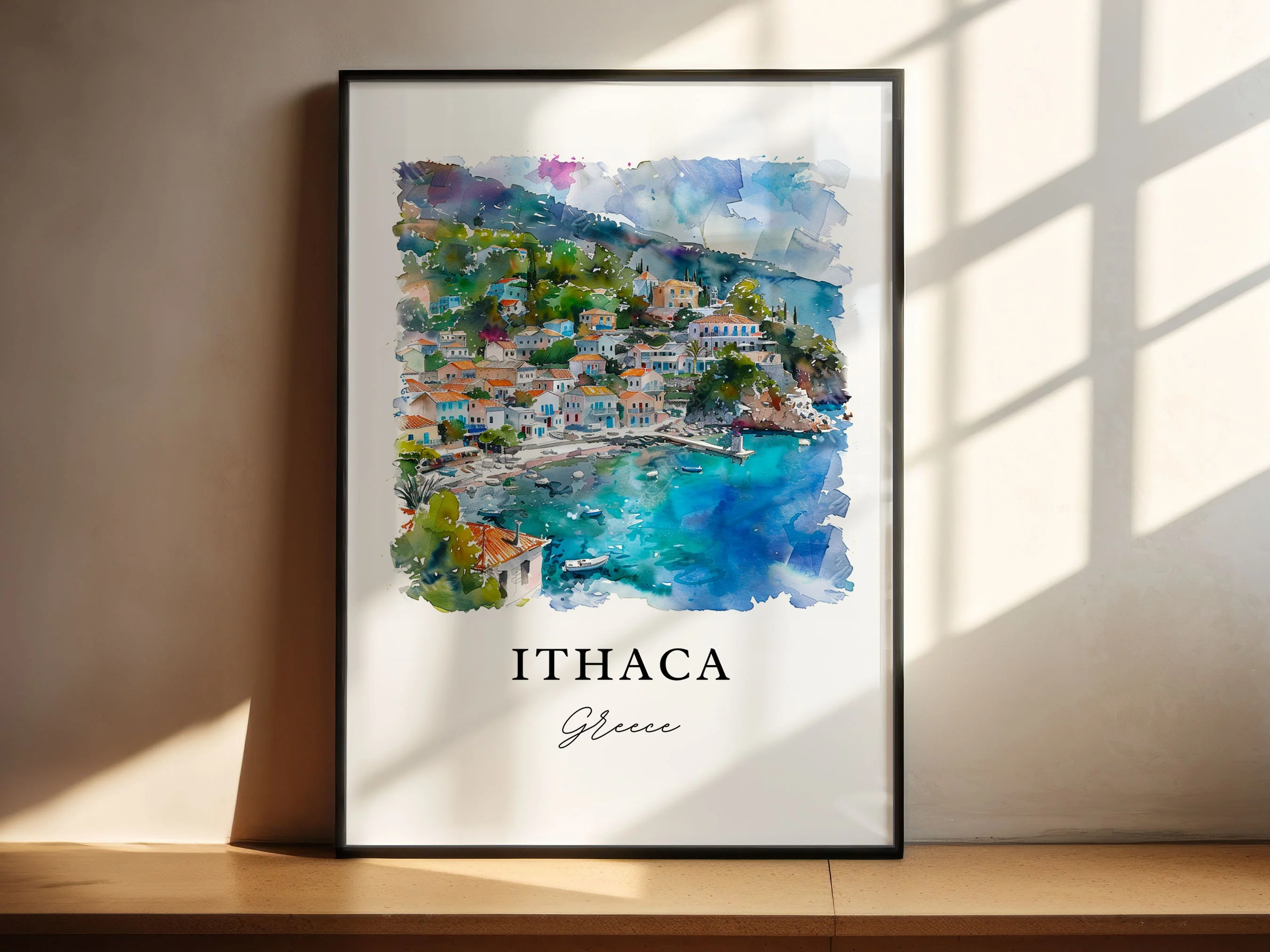 Ithaca, Greece – Watercolor Art Print - Image 4