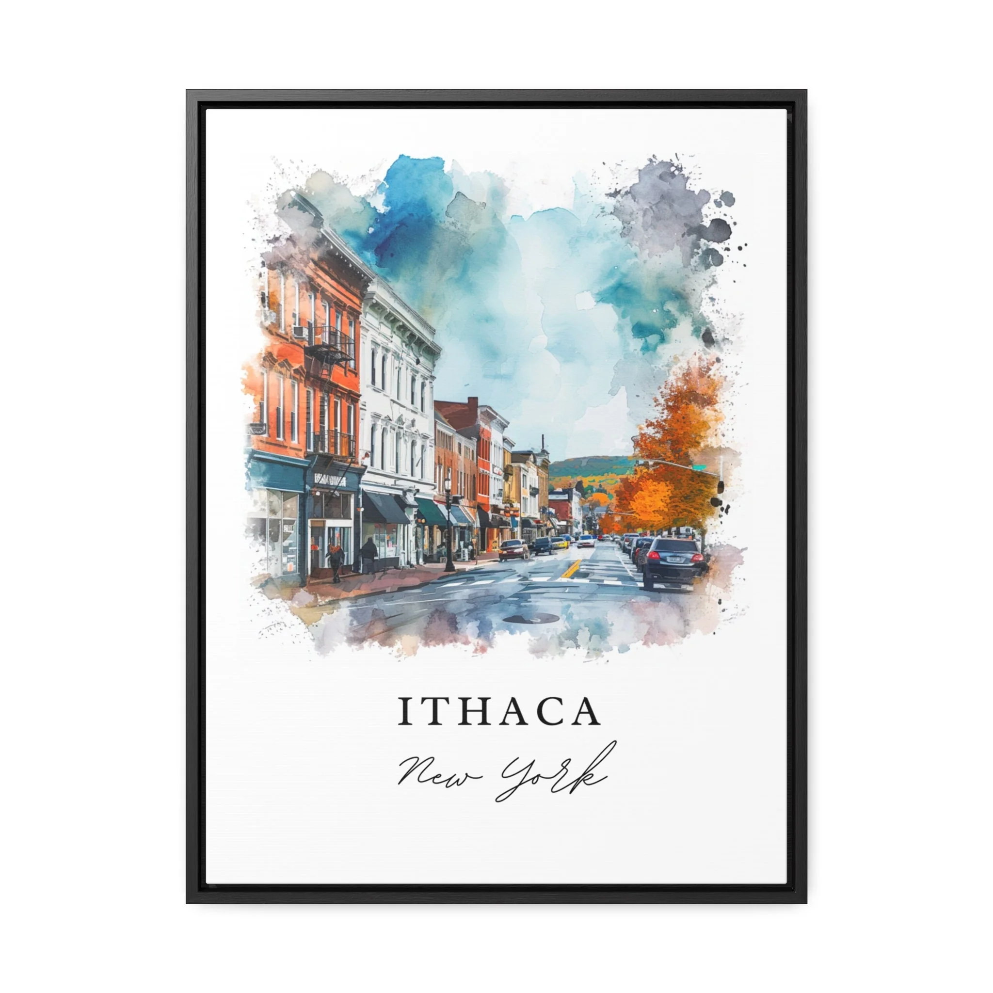Ithaca, NY, New York – Watercolor Art Print - Image 6