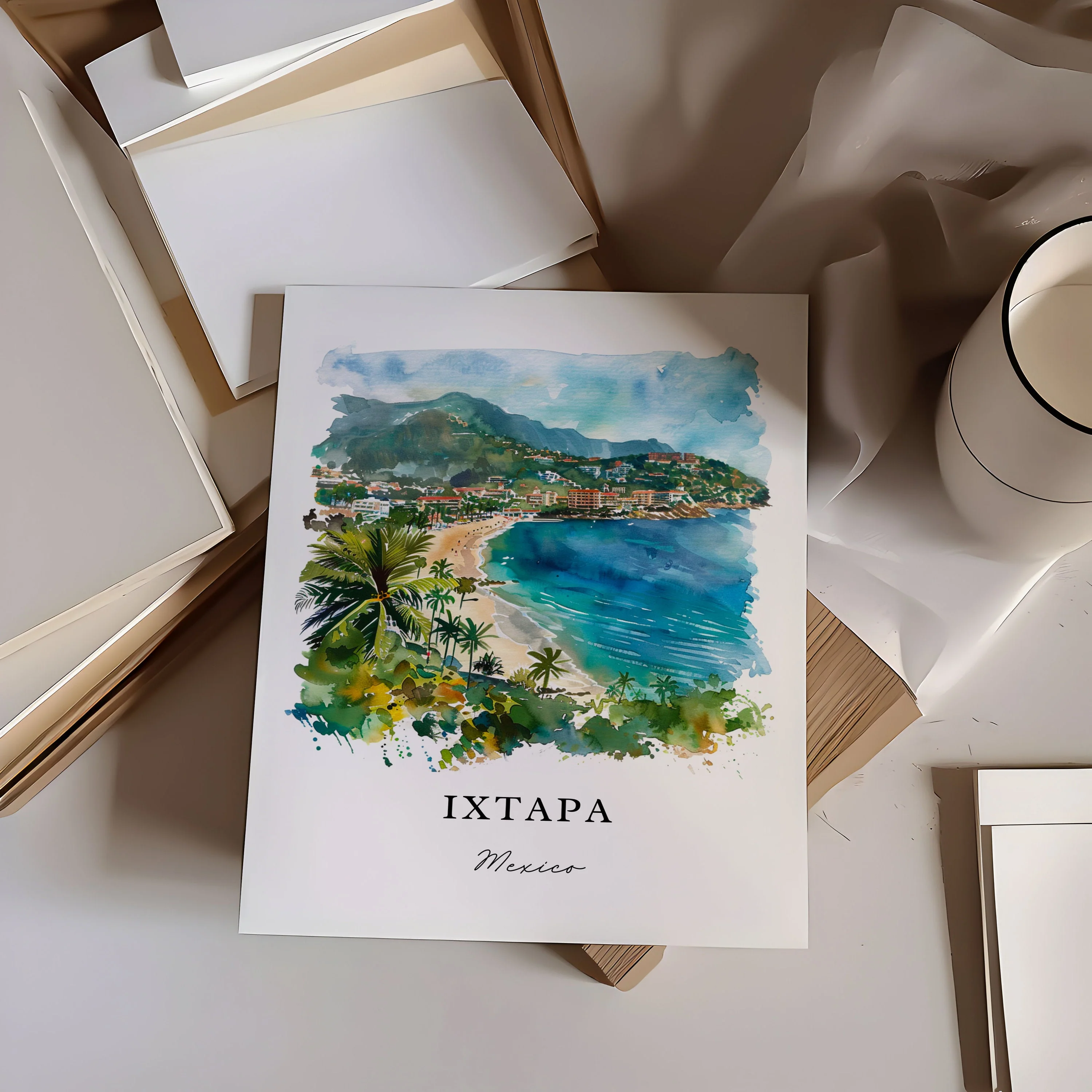 Ixtapa, Mexico – Watercolor Art Print - Image 2