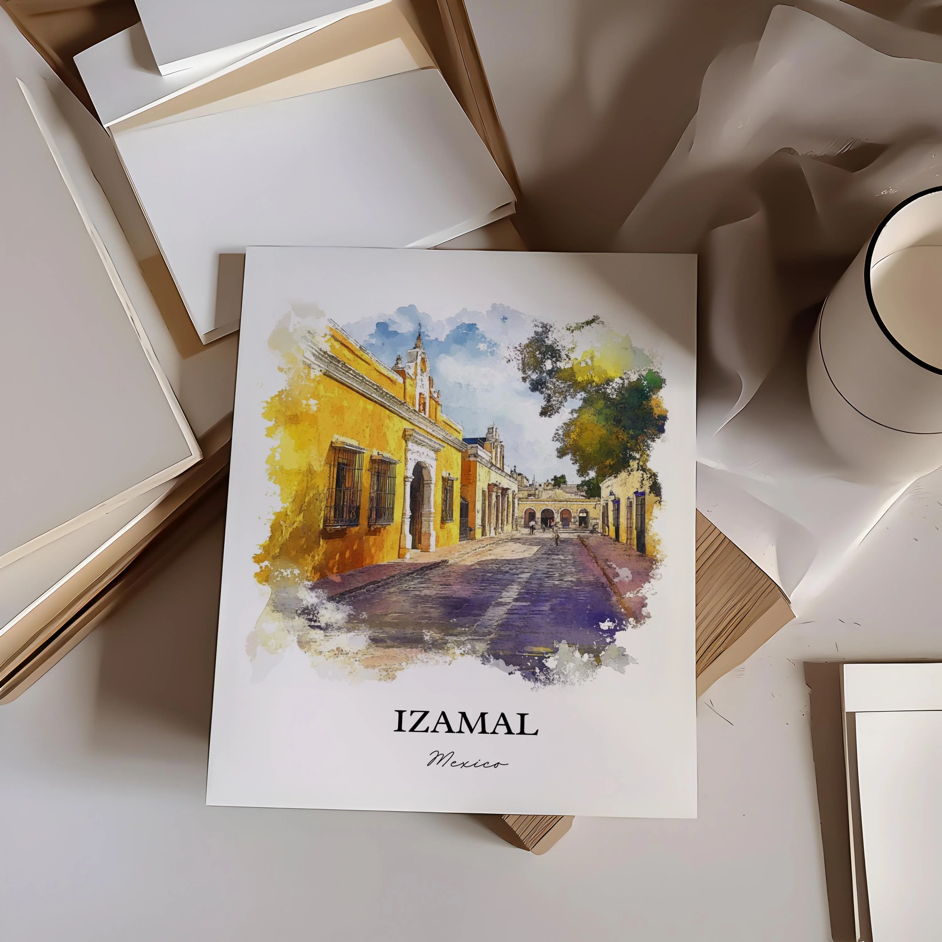 Izamal, Mexico – Watercolor Art Print - Image 5