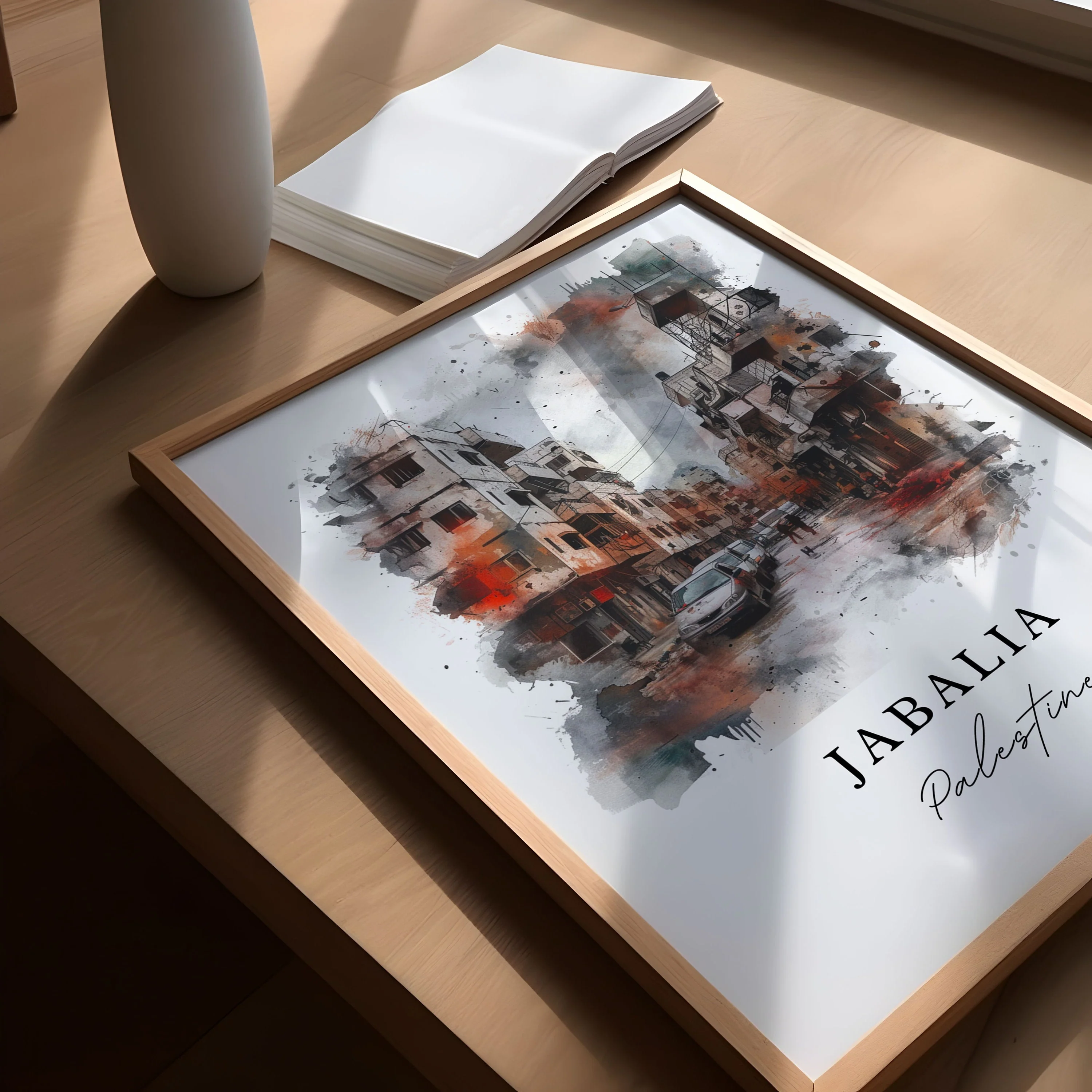 Jabalia, Palestine – Watercolor Art Print - Image 3