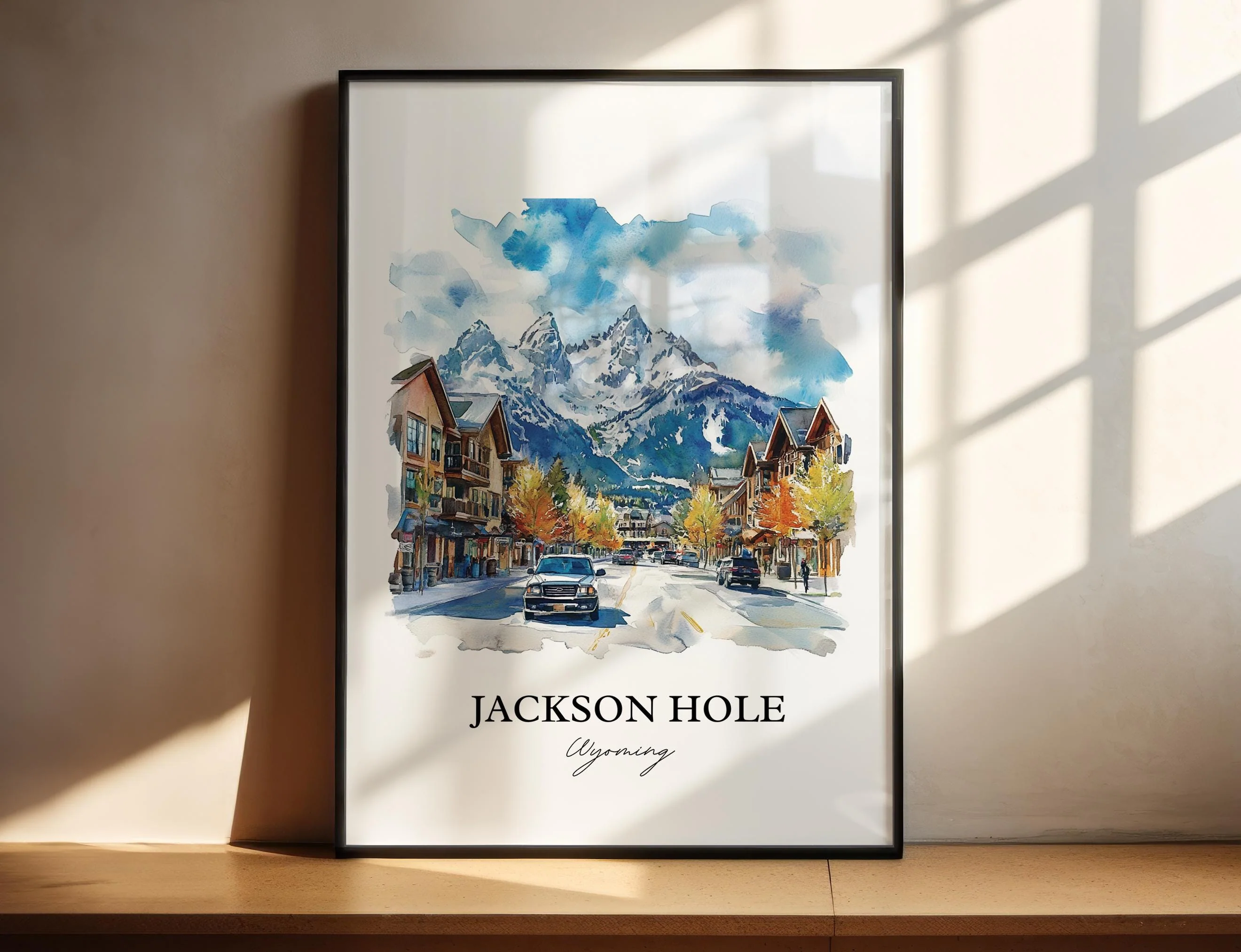 Jackson Hole, Wyoming, USA – Watercolor Art Print