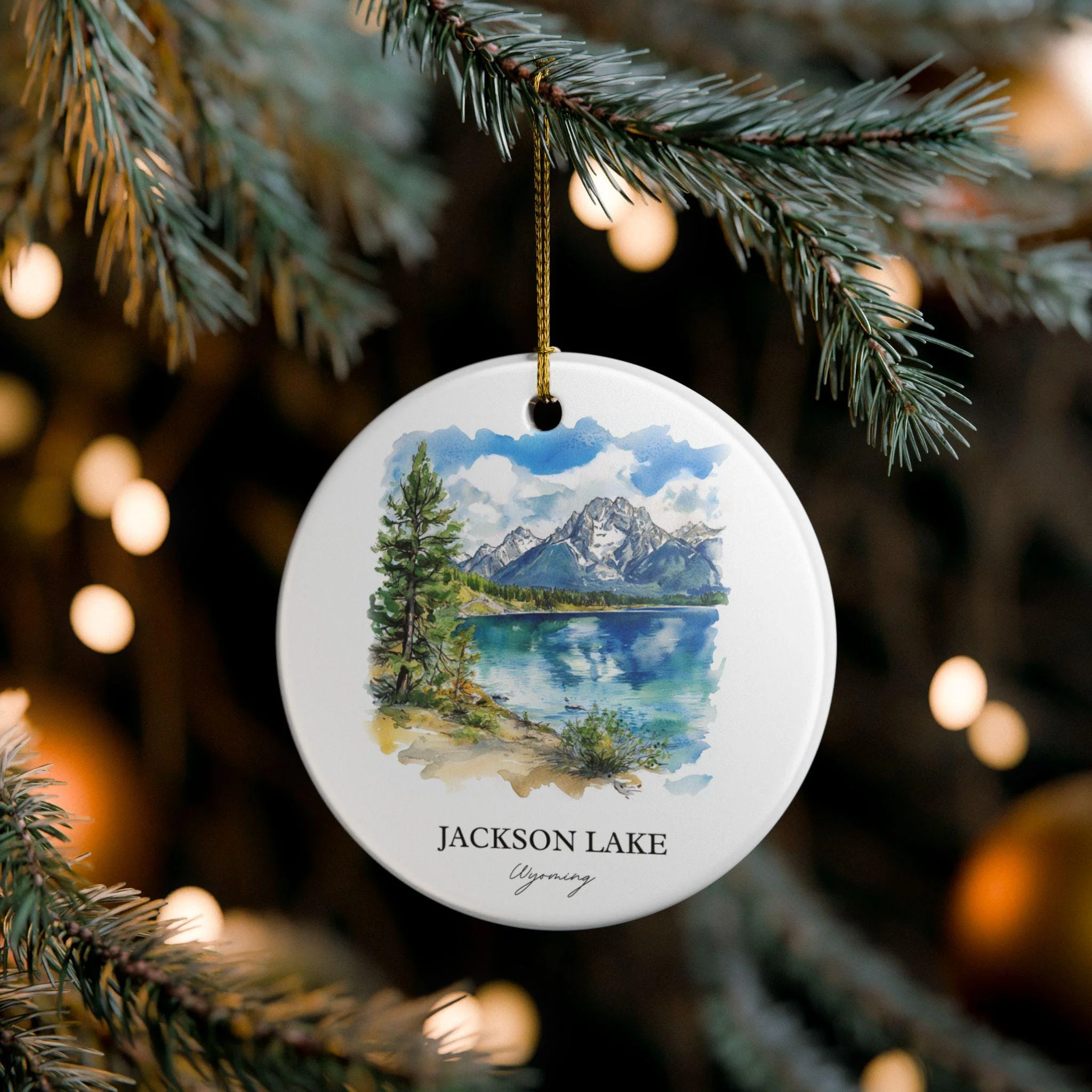 Jackson Lake Ornament: Unique Jackson Lake Souvenir, Wyoming Xmas Decor, and Authentic Grand Tetons Gift - Image 4