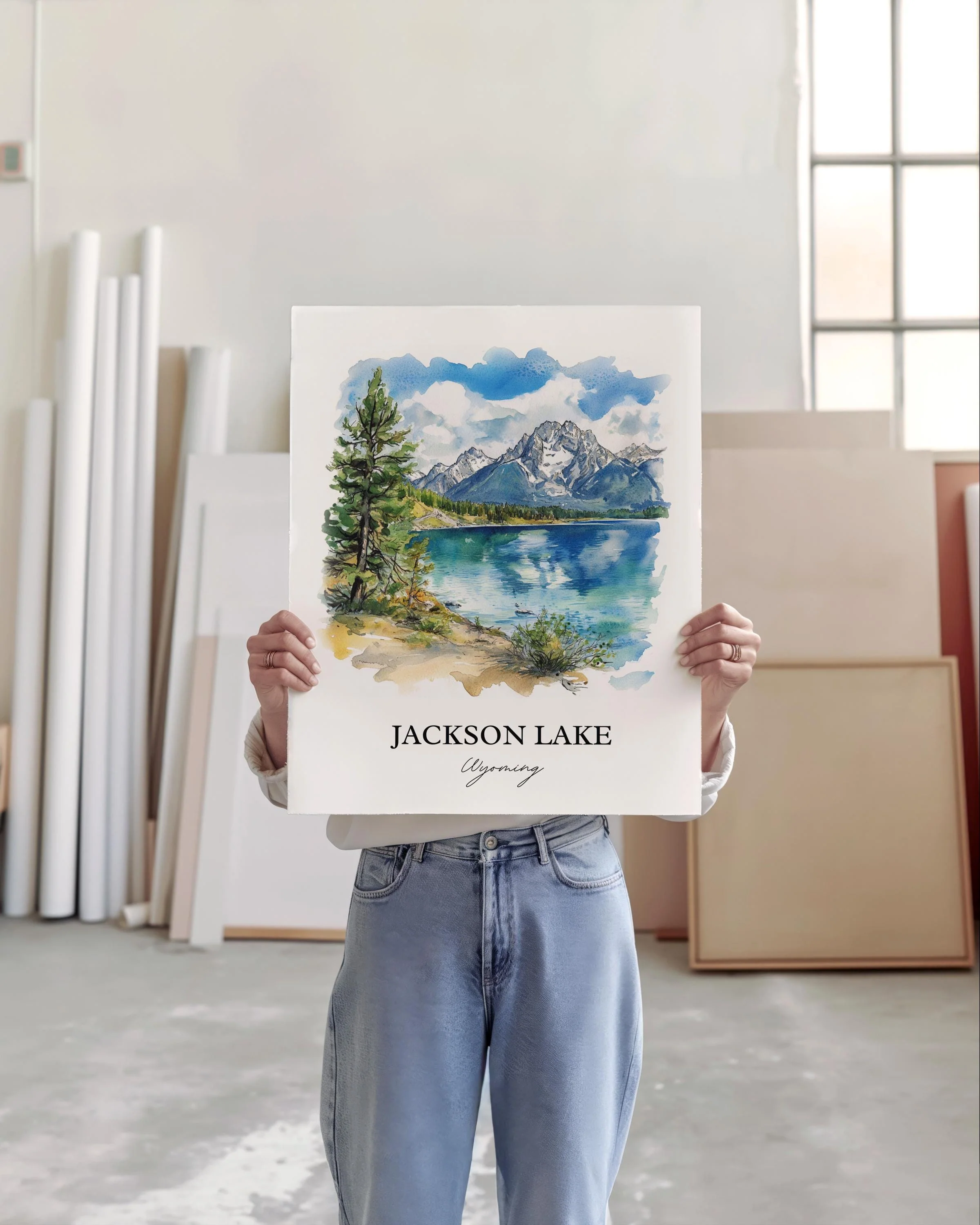 Jackson Lake, Wyoming, USA – Watercolor Art Print - Image 6