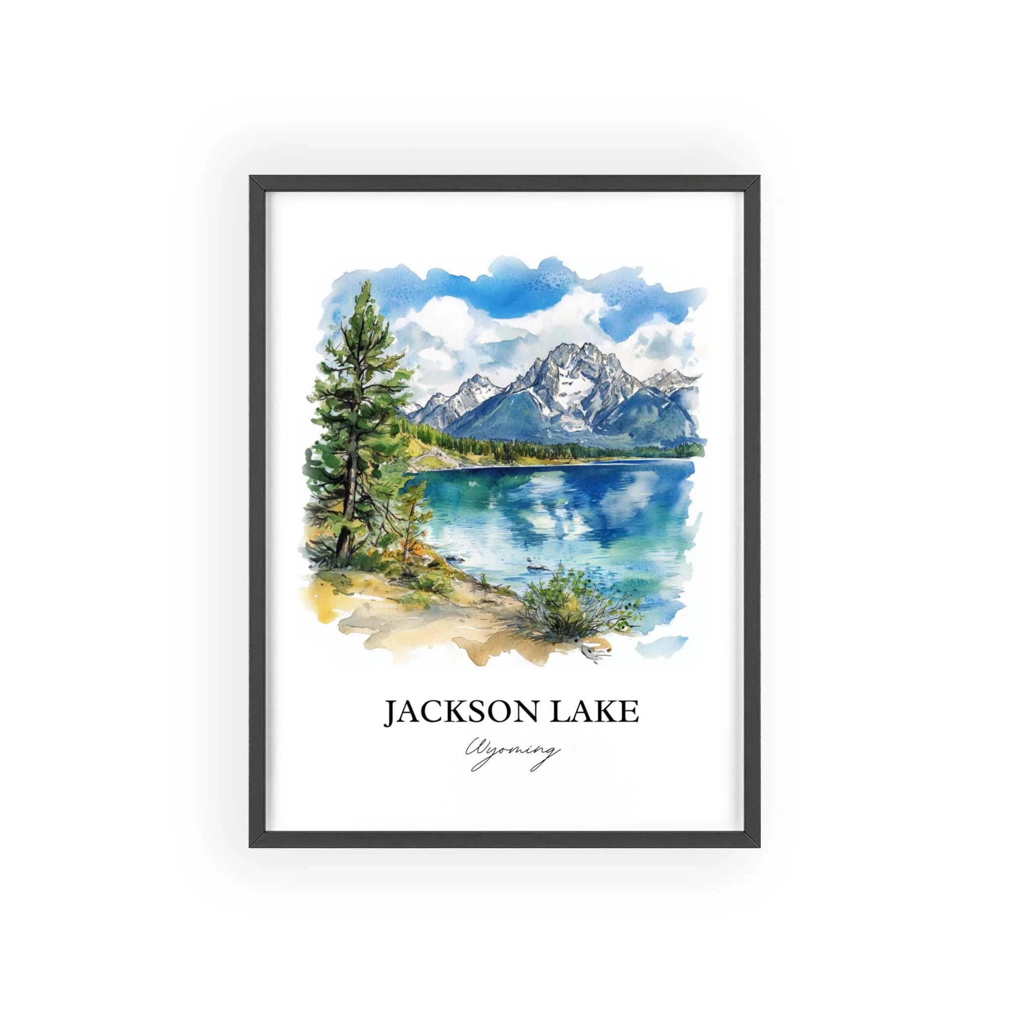 Jackson Lake, Wyoming, USA – Watercolor Art Print - Image 7