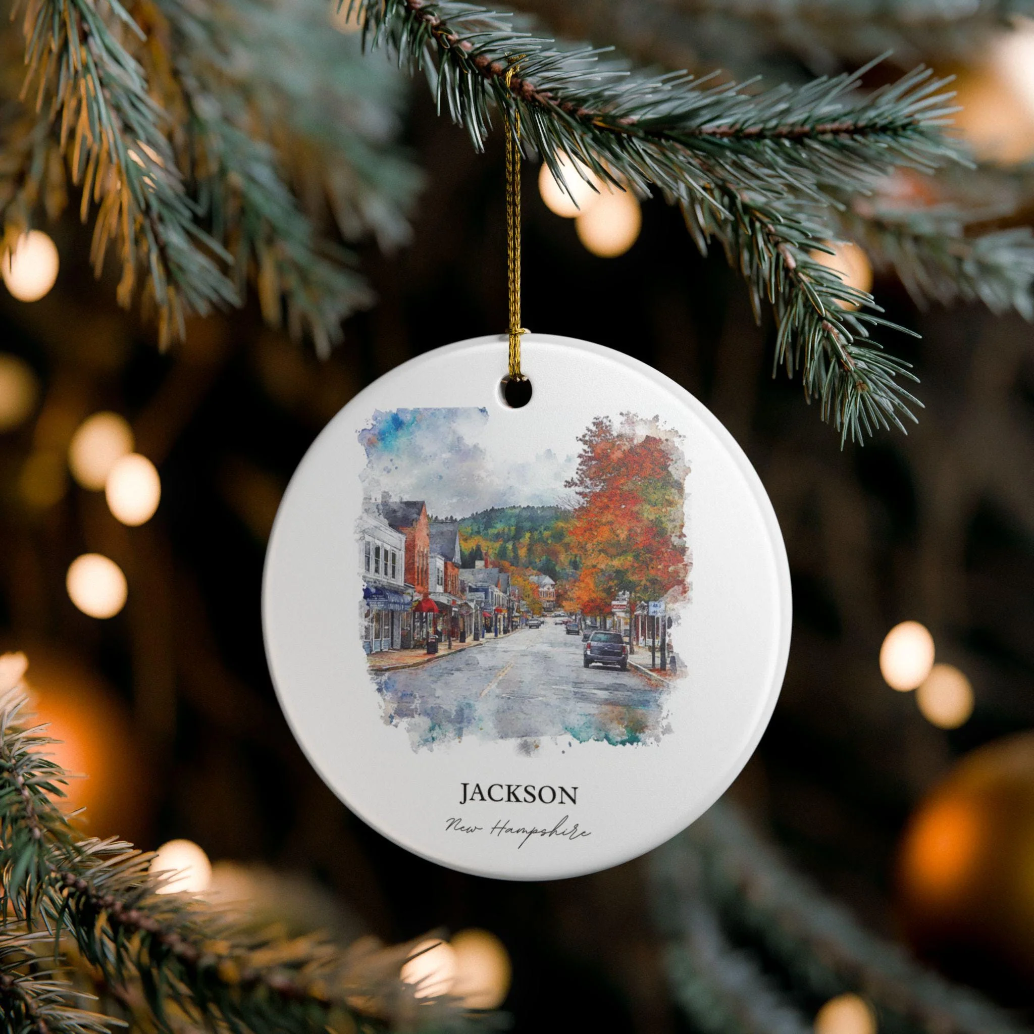 Jackson NH Ornament: Unique Jackson New Hampshire Souvenir, Jackson Xmas Decor, and Authentic Jackson New Hampshire Gift - Image 4