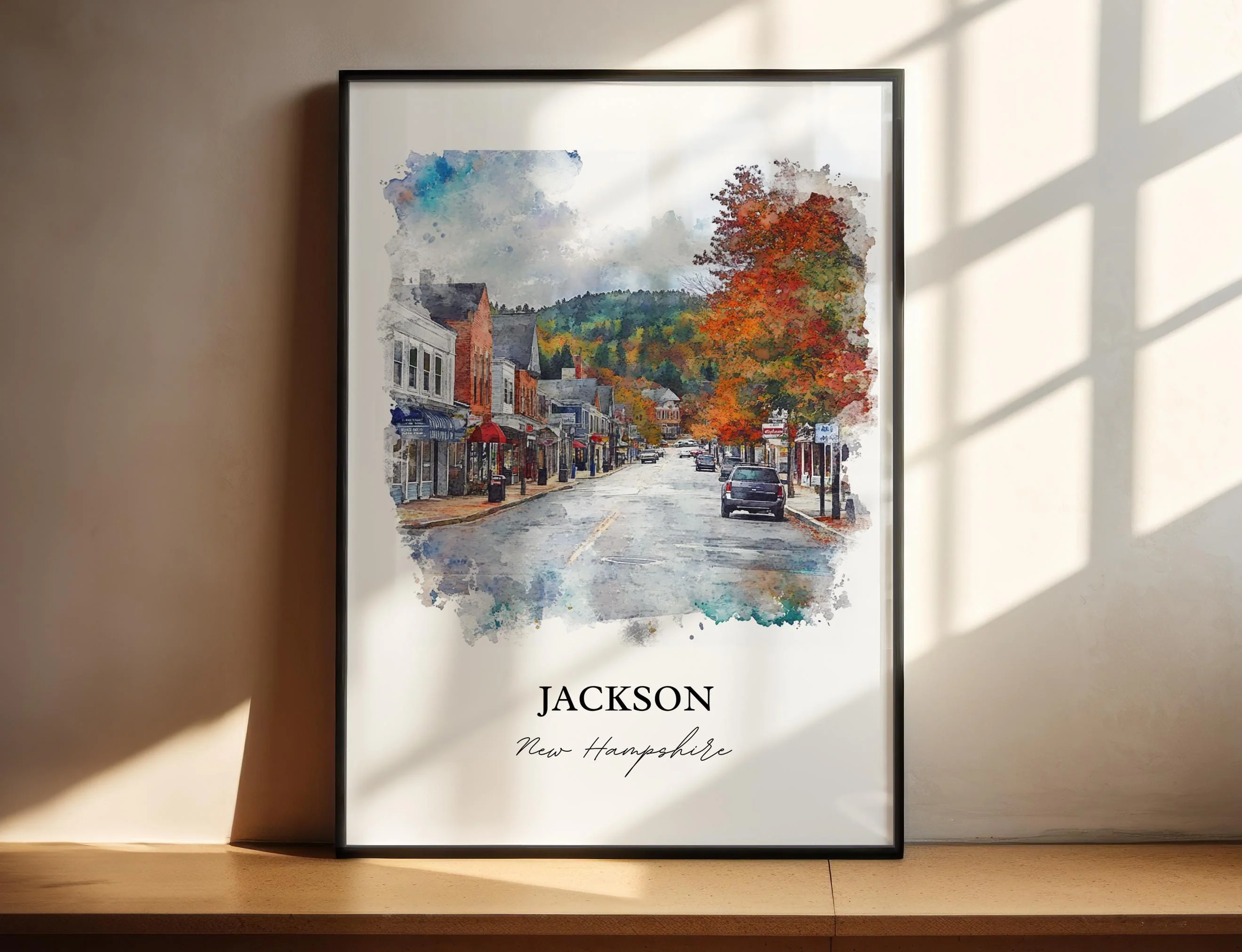Jackson, New Hampshire, USA – Watercolor Art Print