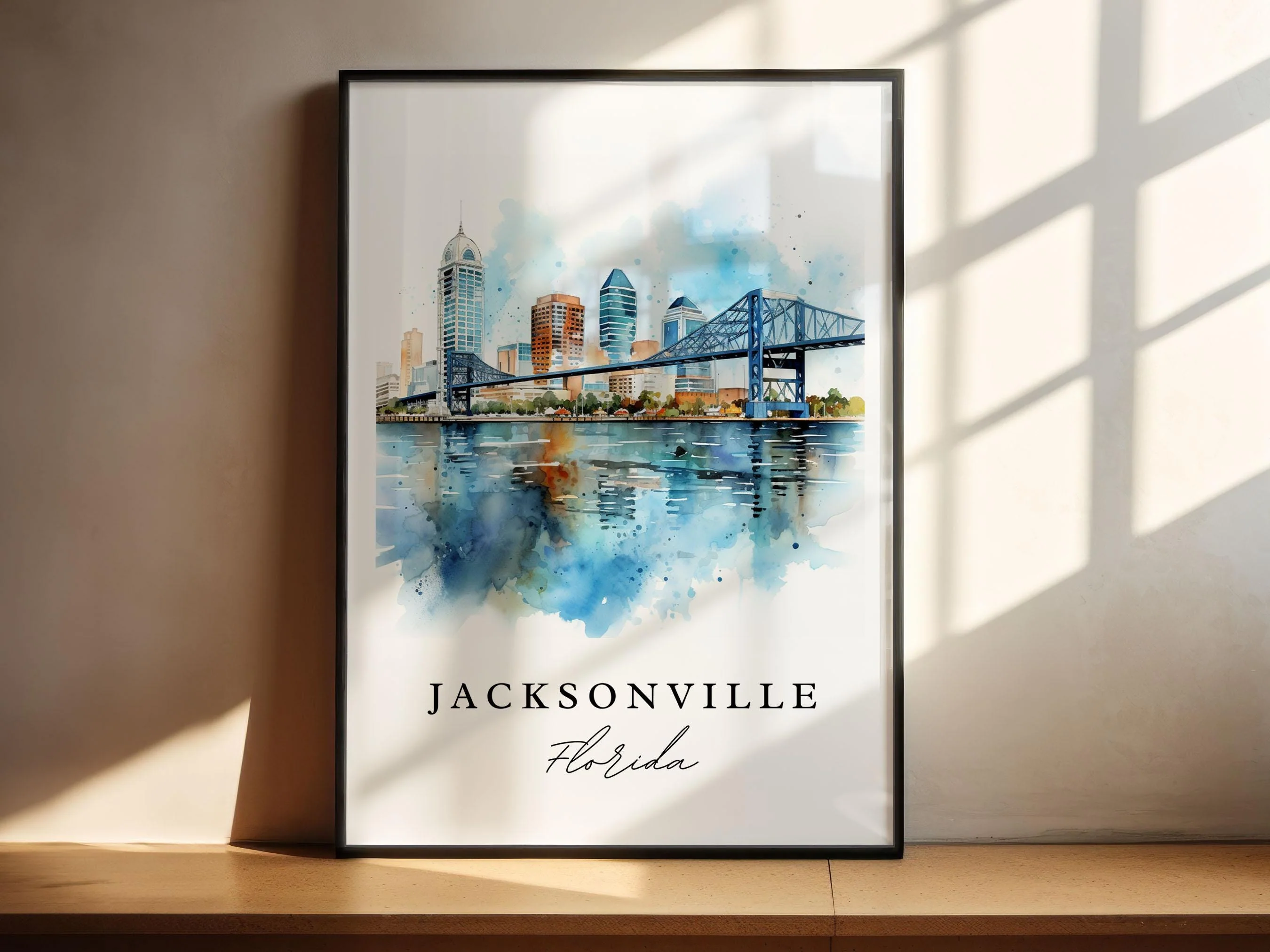Jacksonville, FL, USA – Watercolor Art Print - Image 5
